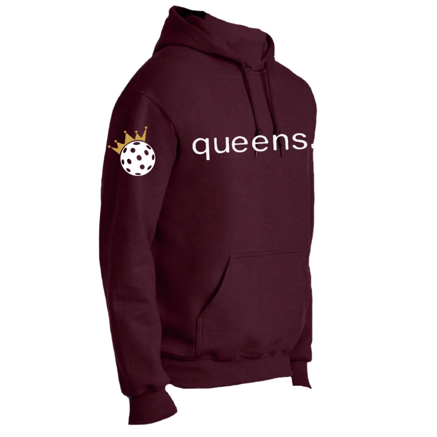 Pickleball Queens and Crown | Unisex Hoodie Pickleball Sweatshirt | 50% Cotton 50% Polyester