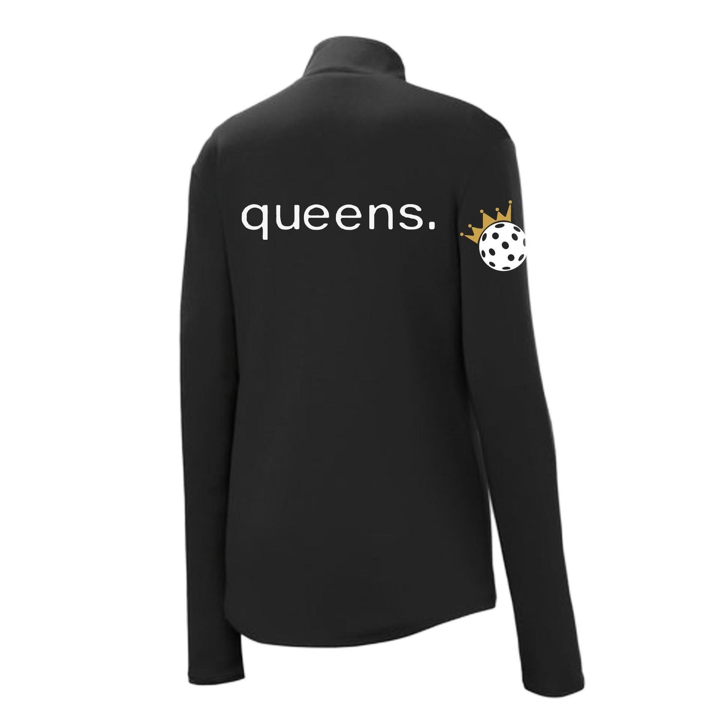 Pickleball Queens and Crown | Women's 1/4 Zip Pullover Athletic Performance Performance Shirt | 100% Polyester