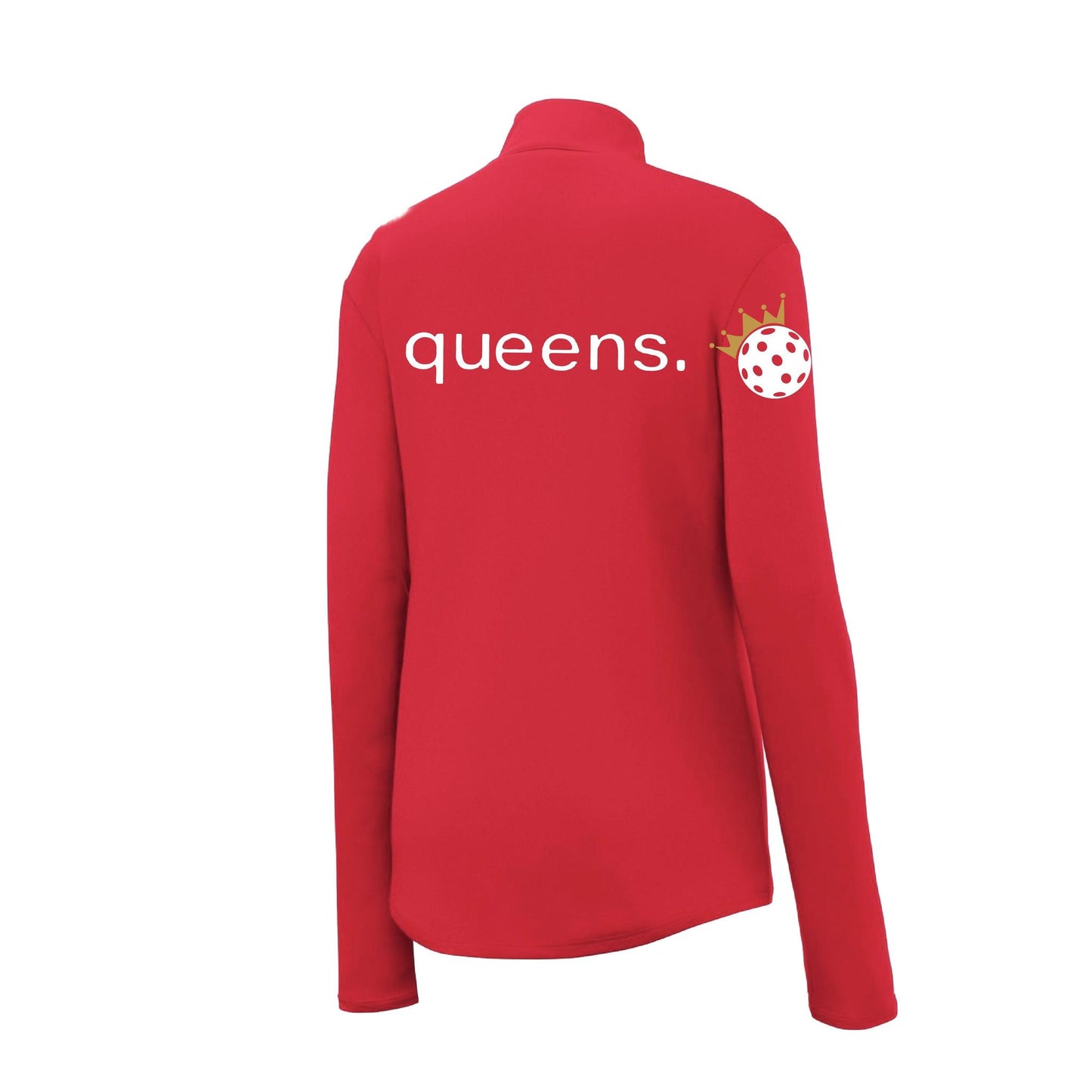 Pickleball Queens and Crown | Women's 1/4 Zip Pullover Athletic Performance Performance Shirt | 100% Polyester