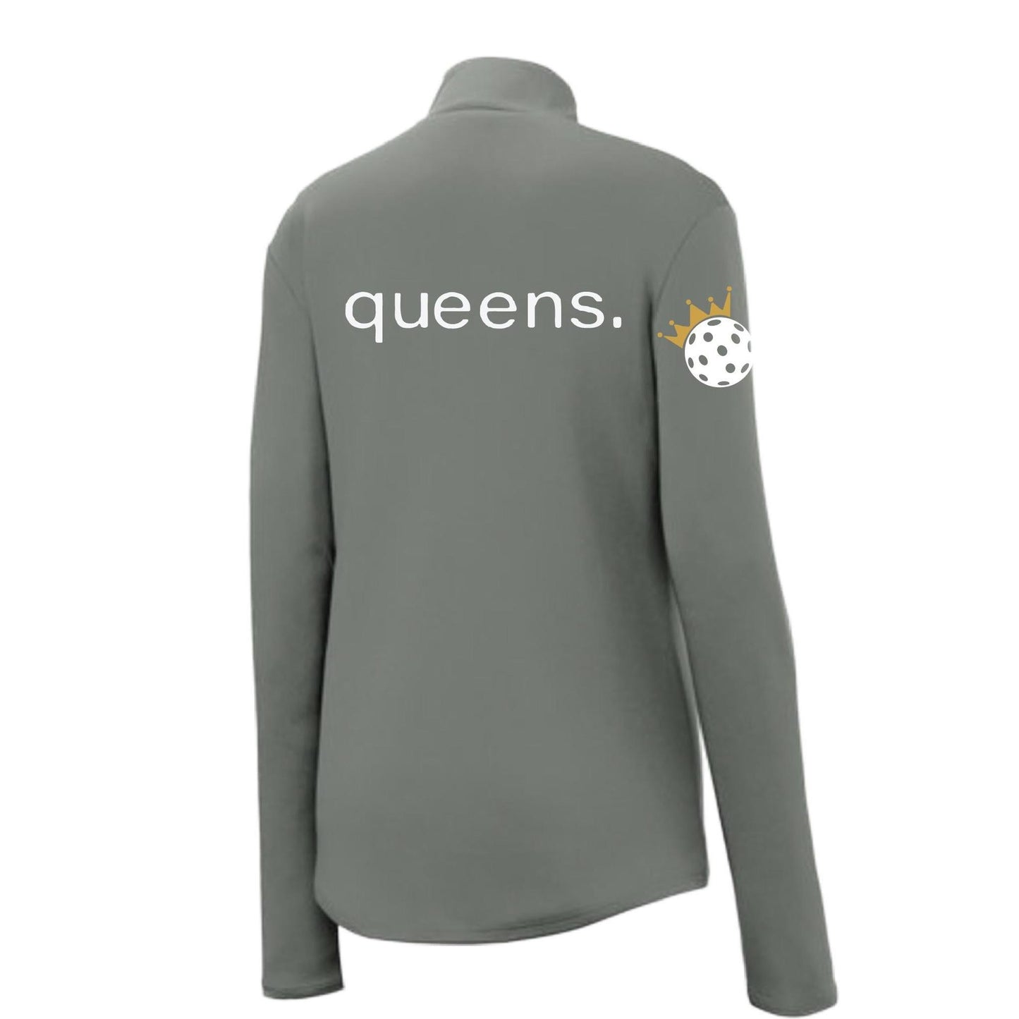 Pickleball Queens and Crown | Women's 1/4 Zip Pullover Athletic Performance Performance Shirt | 100% Polyester