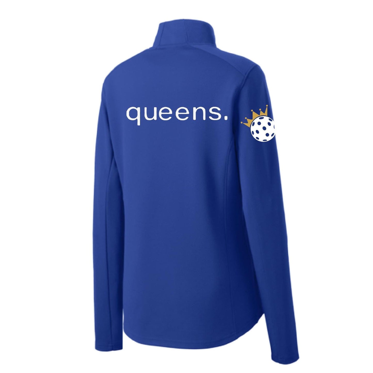 Pickleball Queens and Crown | Women's 1/4 Zip Pullover Athletic Performance Performance Shirt | 100% Polyester