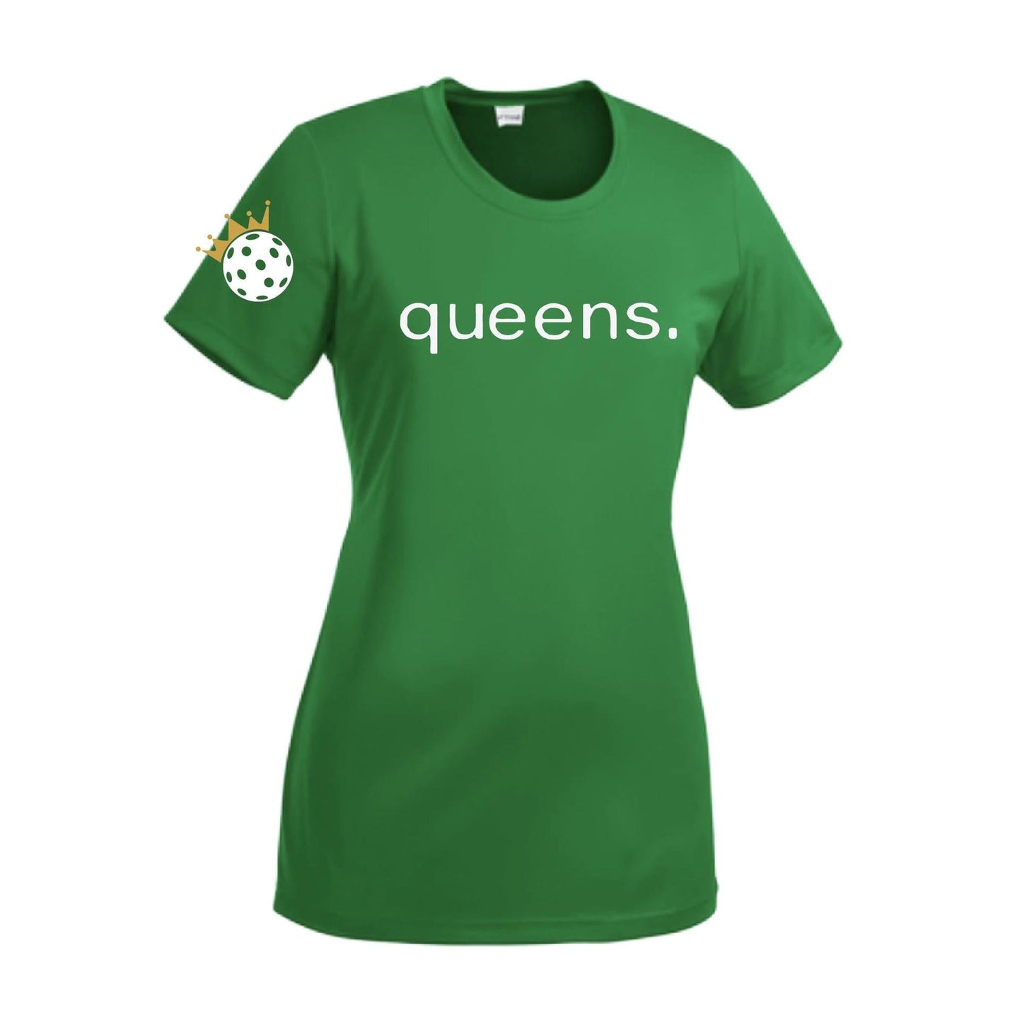 Pickleball Queens and Crown | Women’s Short Sleeve Crewneck Athletic Performance T-Shirts | 100% Polyester
