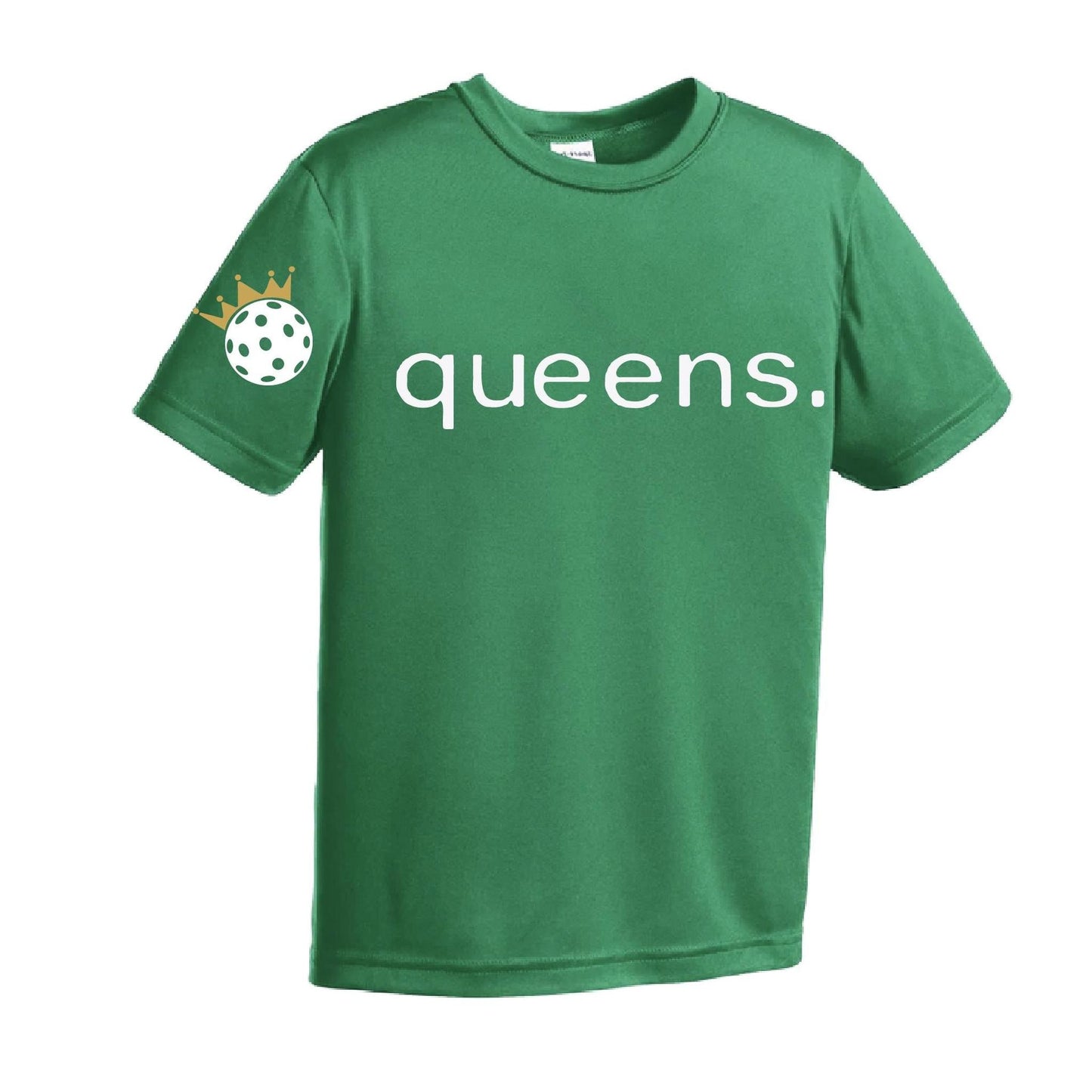 Pickleball Queens and Crown | Youth Short Sleeve Pickleball Performance T-Shirts | 100% Polyester