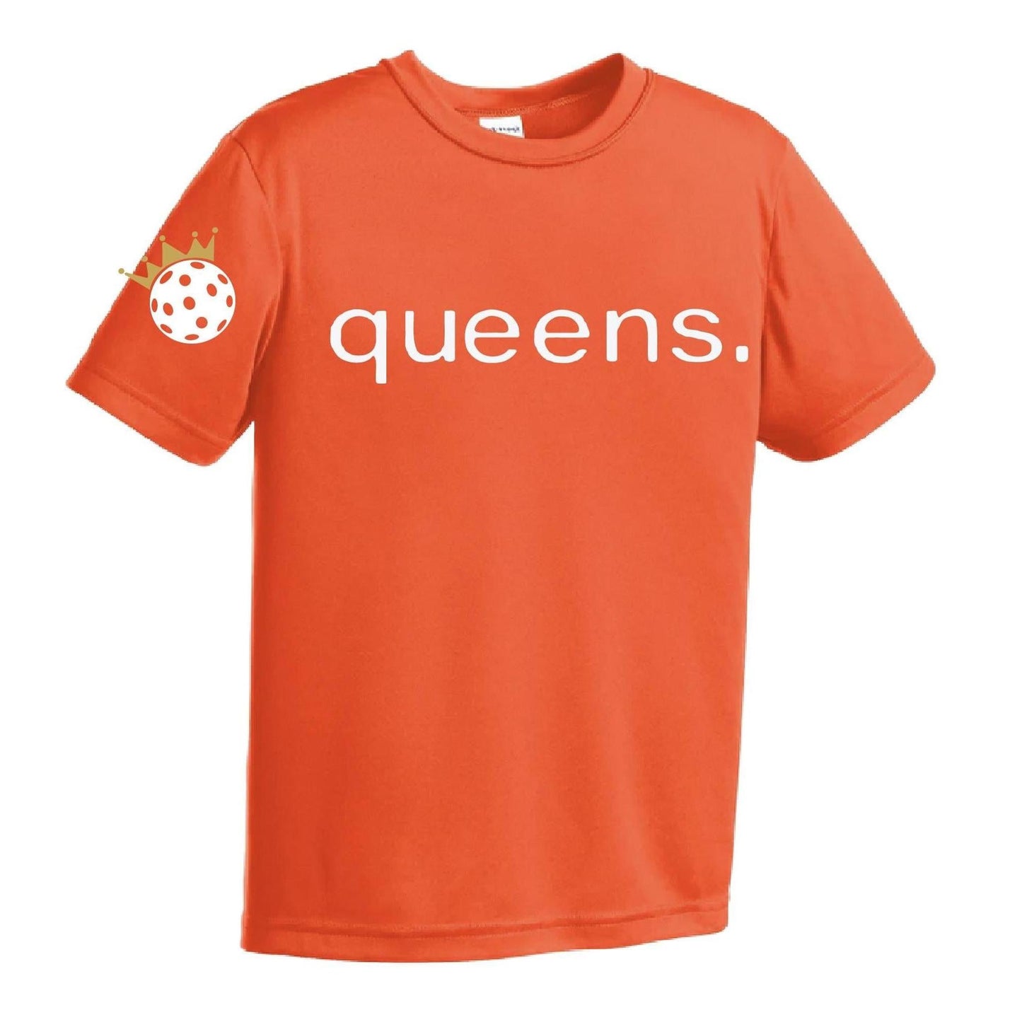 Pickleball Queens and Crown | Youth Short Sleeve Pickleball Performance T-Shirts | 100% Polyester