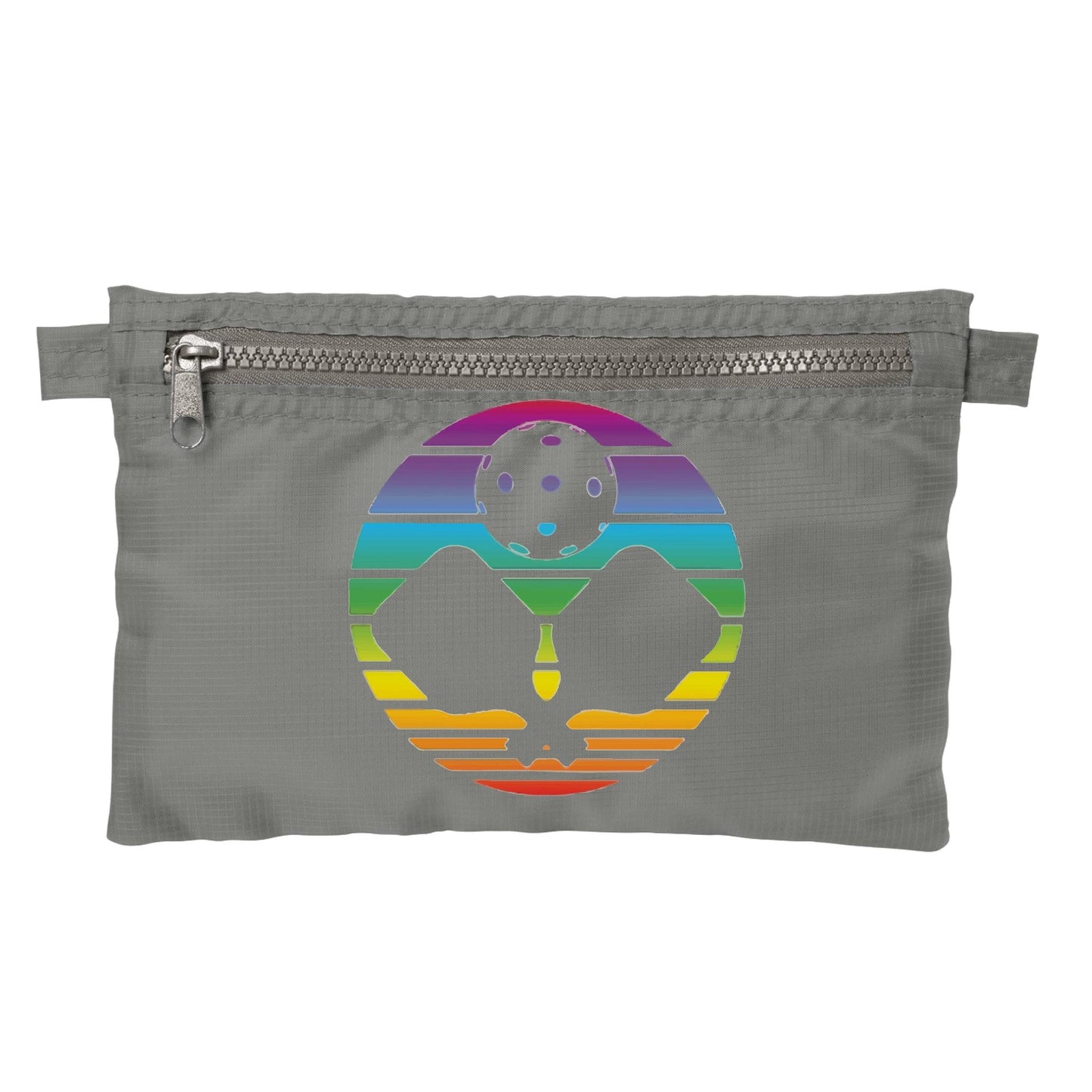 Pickleball Rainbow Circle | Pickleball Cosmetic Stash Pouch Bag | Small Size Court Stash Bag