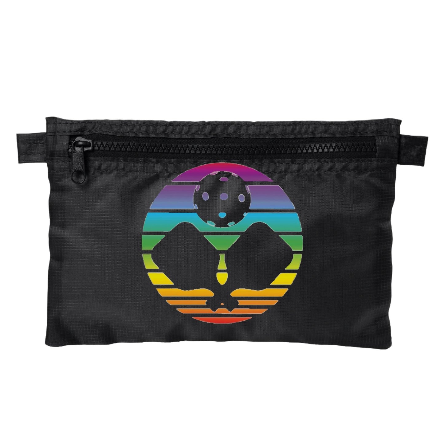 Pickleball Rainbow Circle | Pickleball Cosmetic Stash Pouch Bag | Small Size Court Stash Bag