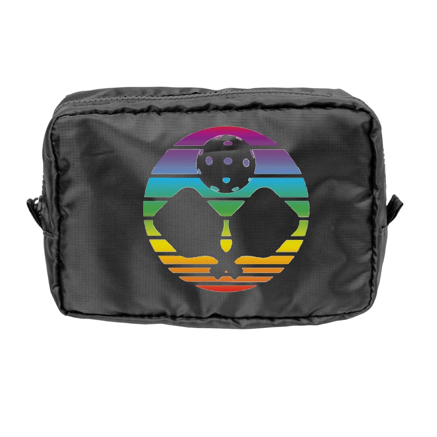 Pickleball Rainbow Circle | Pickleball Dimensional Cosmetic Pouch Bag | Small Size Court Dimensional Bag