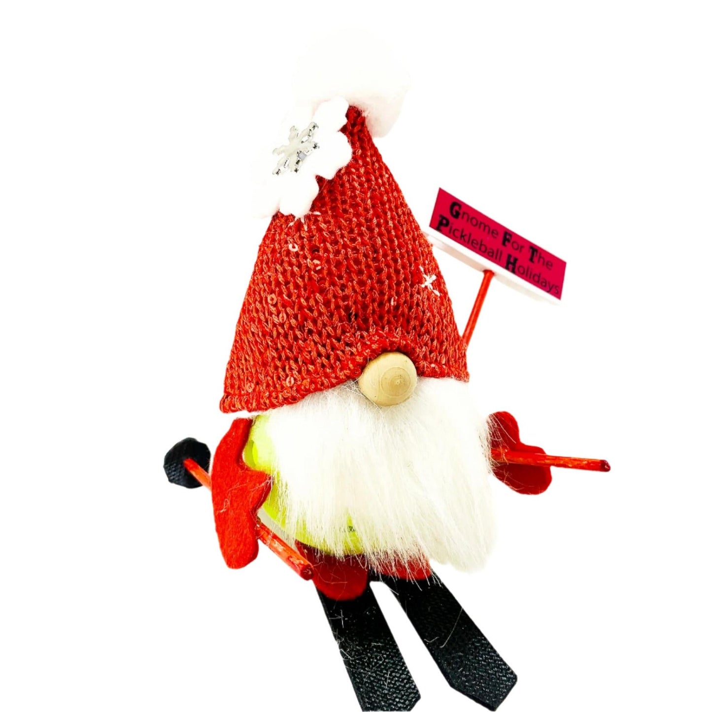 Pickleball Skier Gnome | Pickleball Christmas Gifts And Decor