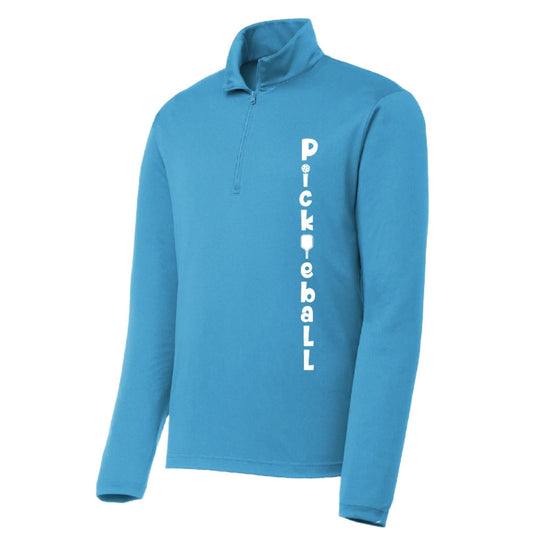 Pickleball Vertical (Customizable) | Men's 1/4 Zip Pullover Performance Shirts Athletic Shirt | 100% Polyester