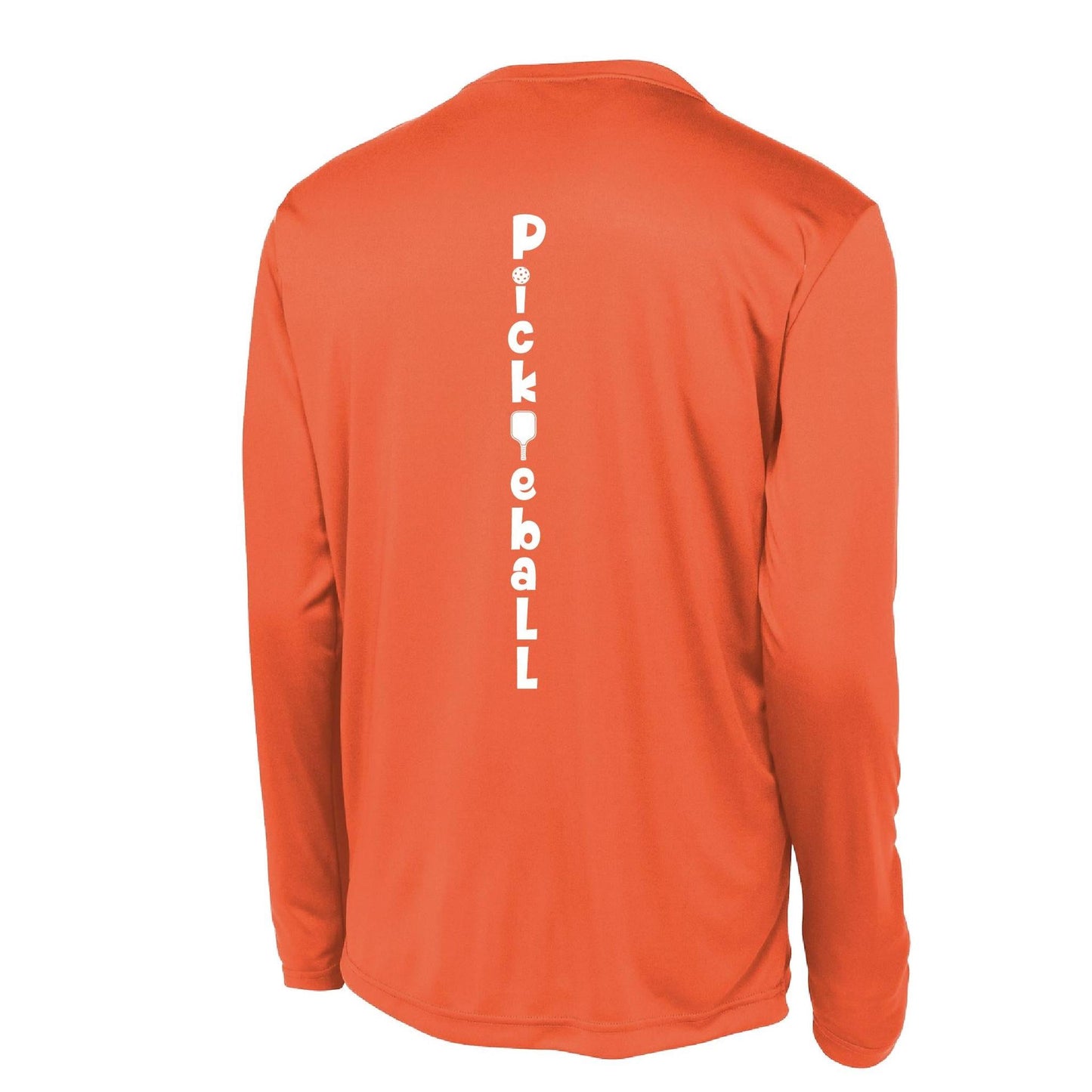 Pickleball Vertical (Customizable) | Men's Long Sleeve Athletic Pickleball Performance T-Shirt | 100% Polyester