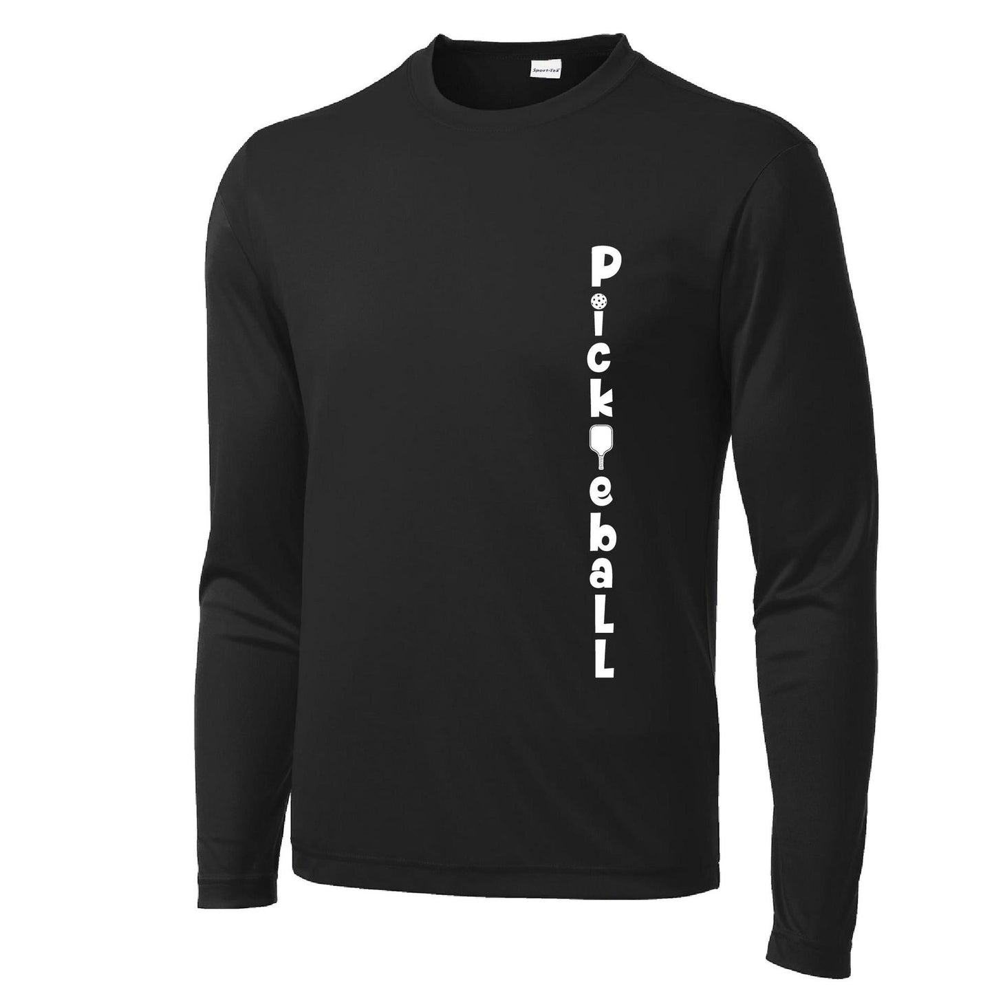Pickleball Vertical (Customizable) | Men's Long Sleeve Athletic Pickleball Performance T-Shirt | 100% Polyester