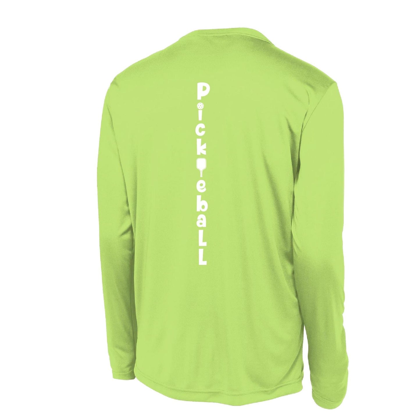 Pickleball Vertical (Customizable) | Men's Long Sleeve Athletic Pickleball Performance T-Shirt | 100% Polyester