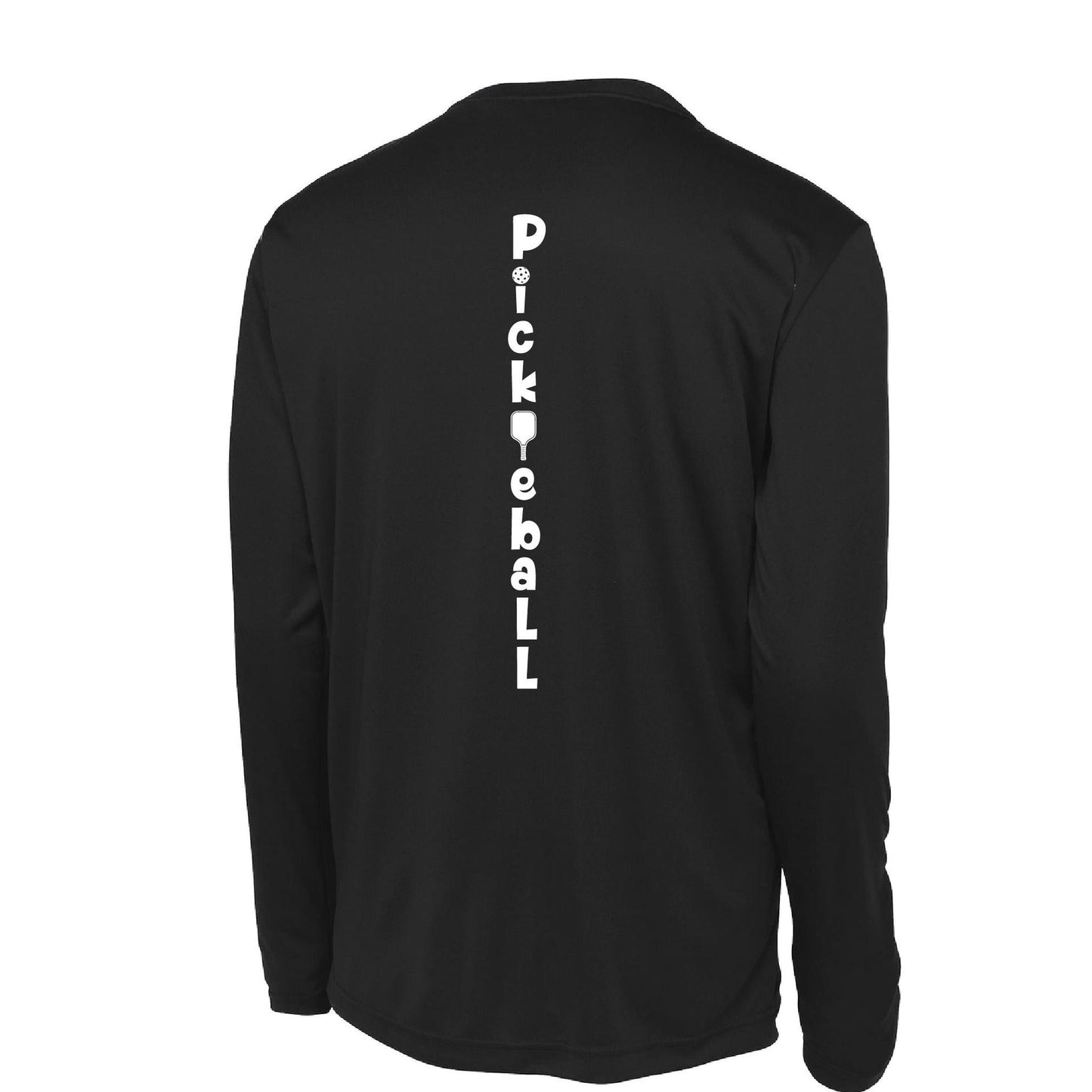 Pickleball Vertical (Customizable) | Men's Long Sleeve Athletic Pickleball Performance T-Shirt | 100% Polyester