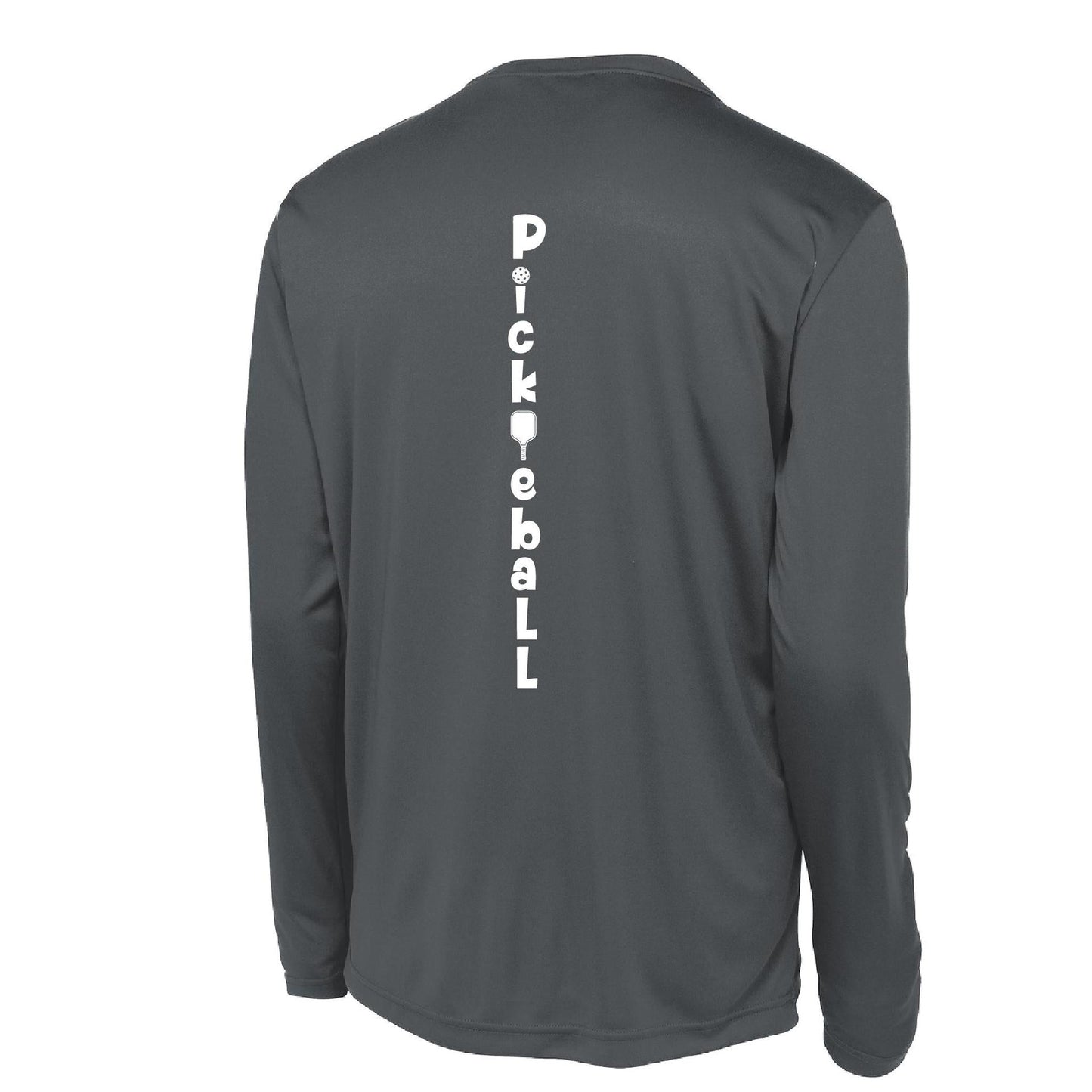 Pickleball Vertical (Customizable) | Men's Long Sleeve Athletic Pickleball Performance T-Shirt | 100% Polyester