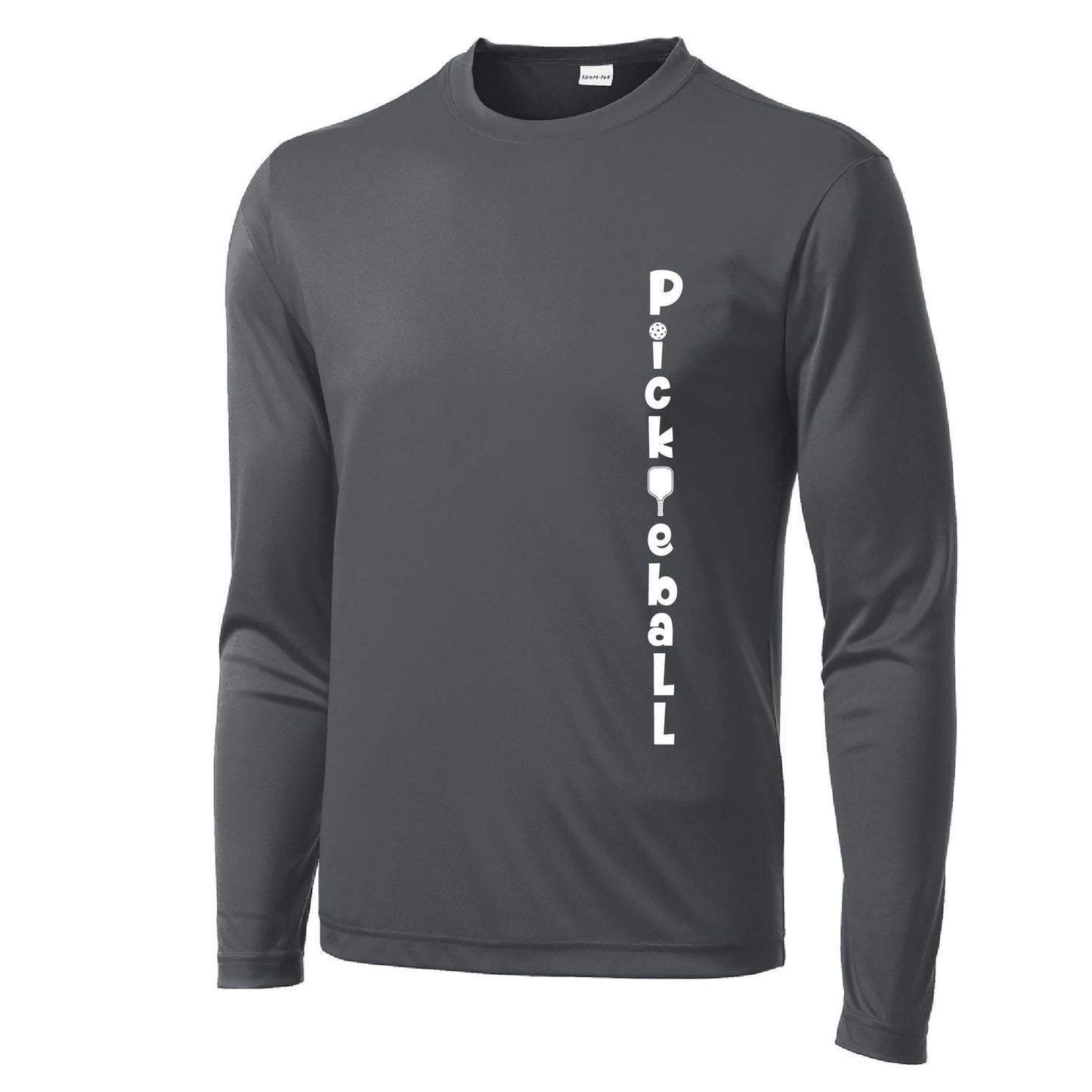 Pickleball Vertical (Customizable) | Men's Long Sleeve Athletic Pickleball Performance T-Shirt | 100% Polyester
