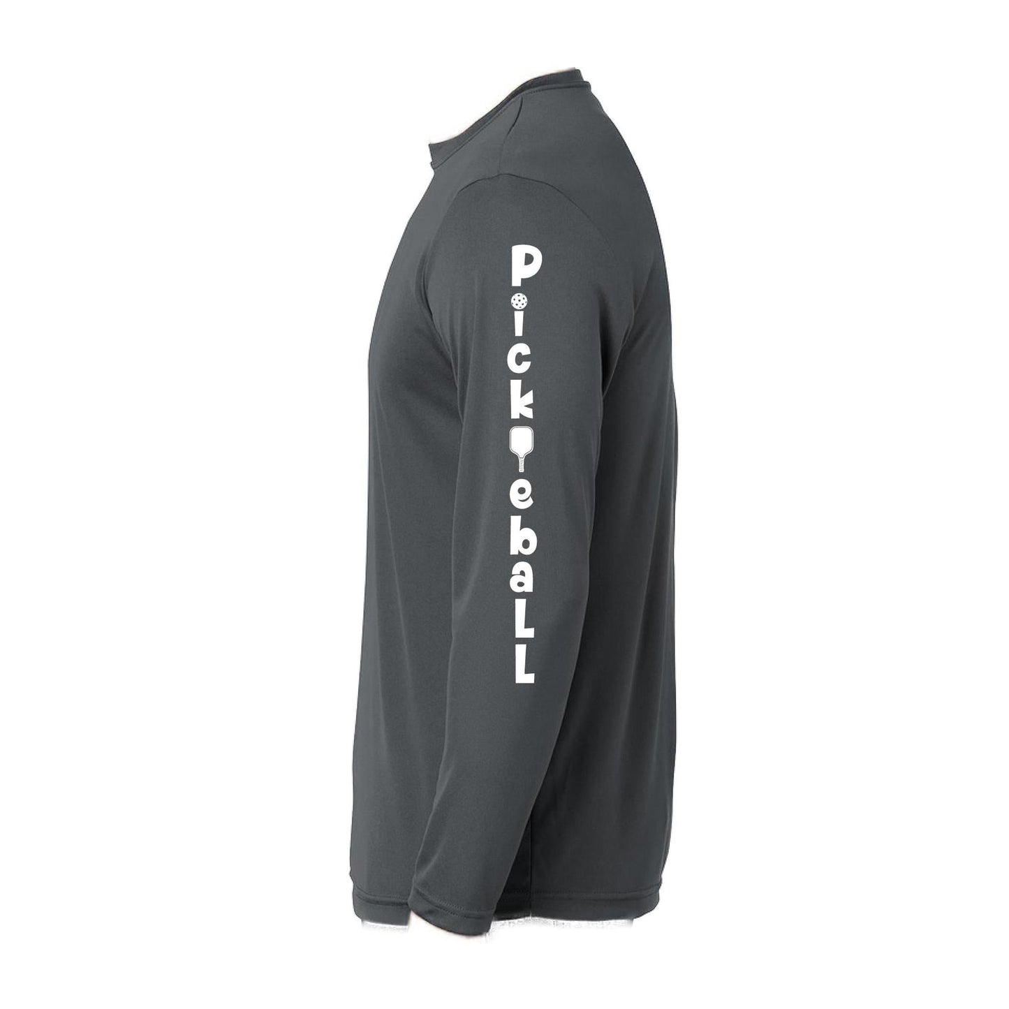 Pickleball Vertical (Customizable) | Men's Long Sleeve Athletic Pickleball Performance T-Shirt | 100% Polyester