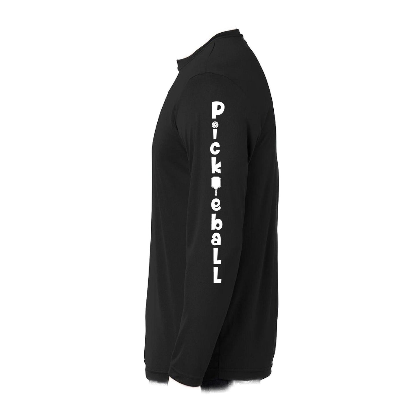 Pickleball Vertical (Customizable) | Men's Long Sleeve Athletic Pickleball Performance T-Shirt | 100% Polyester