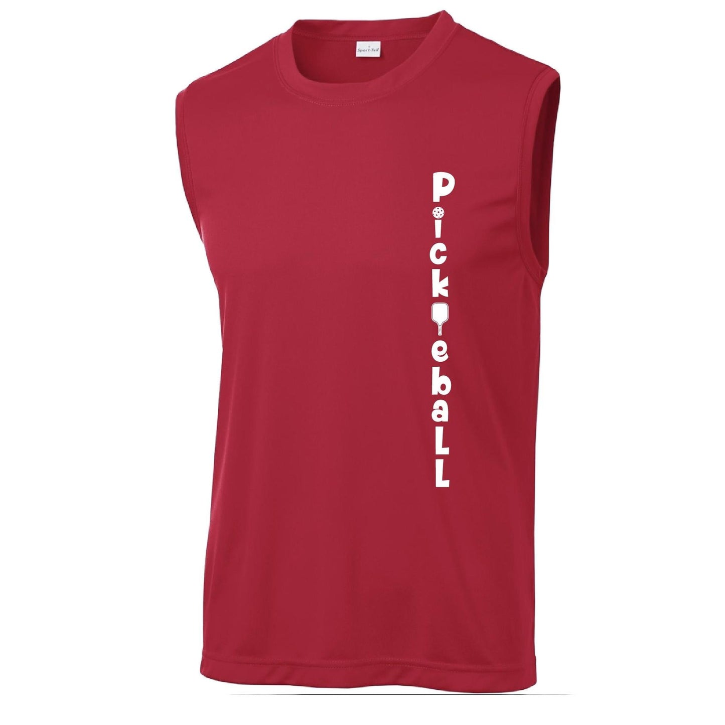 Pickleball Vertical (Customizable) | Men's Sleeveless Athletic Pickleball Performance T-Shirt | 100% Polyester