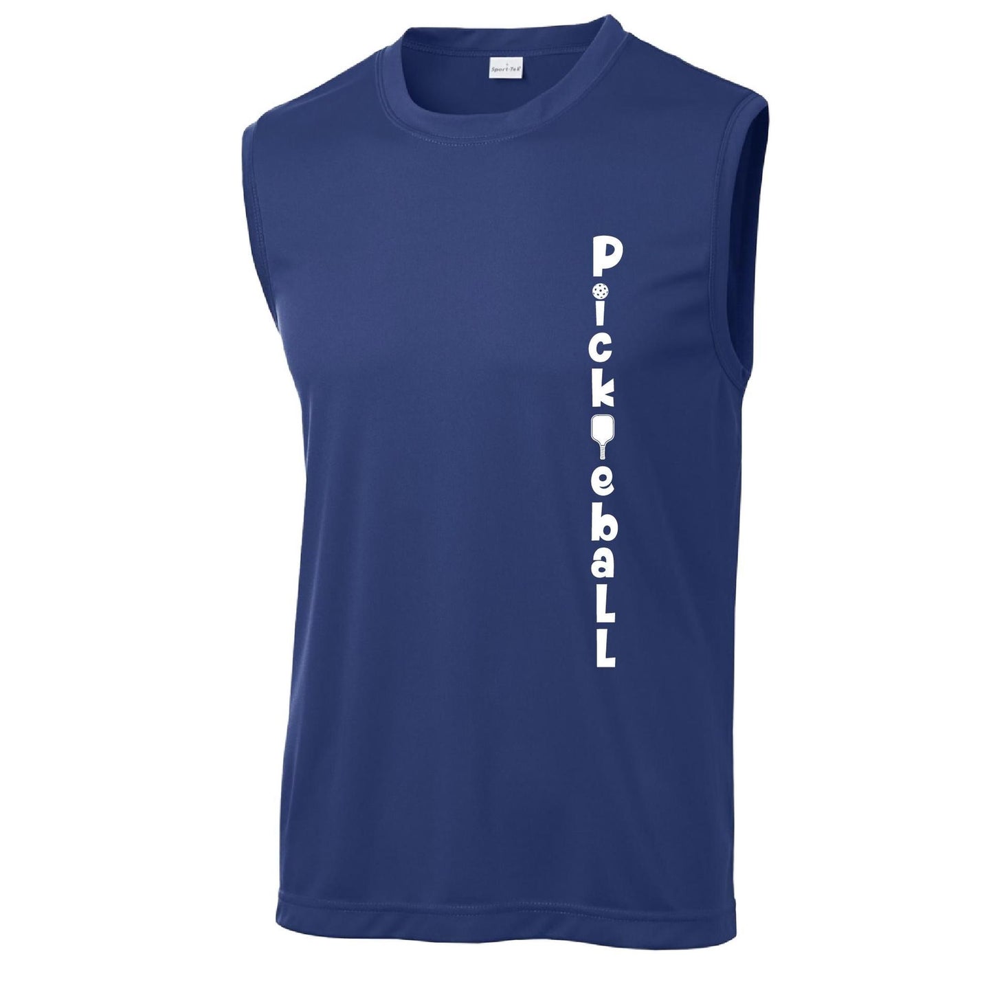 Pickleball Vertical (Customizable) | Men's Sleeveless Athletic Pickleball Performance T-Shirt | 100% Polyester