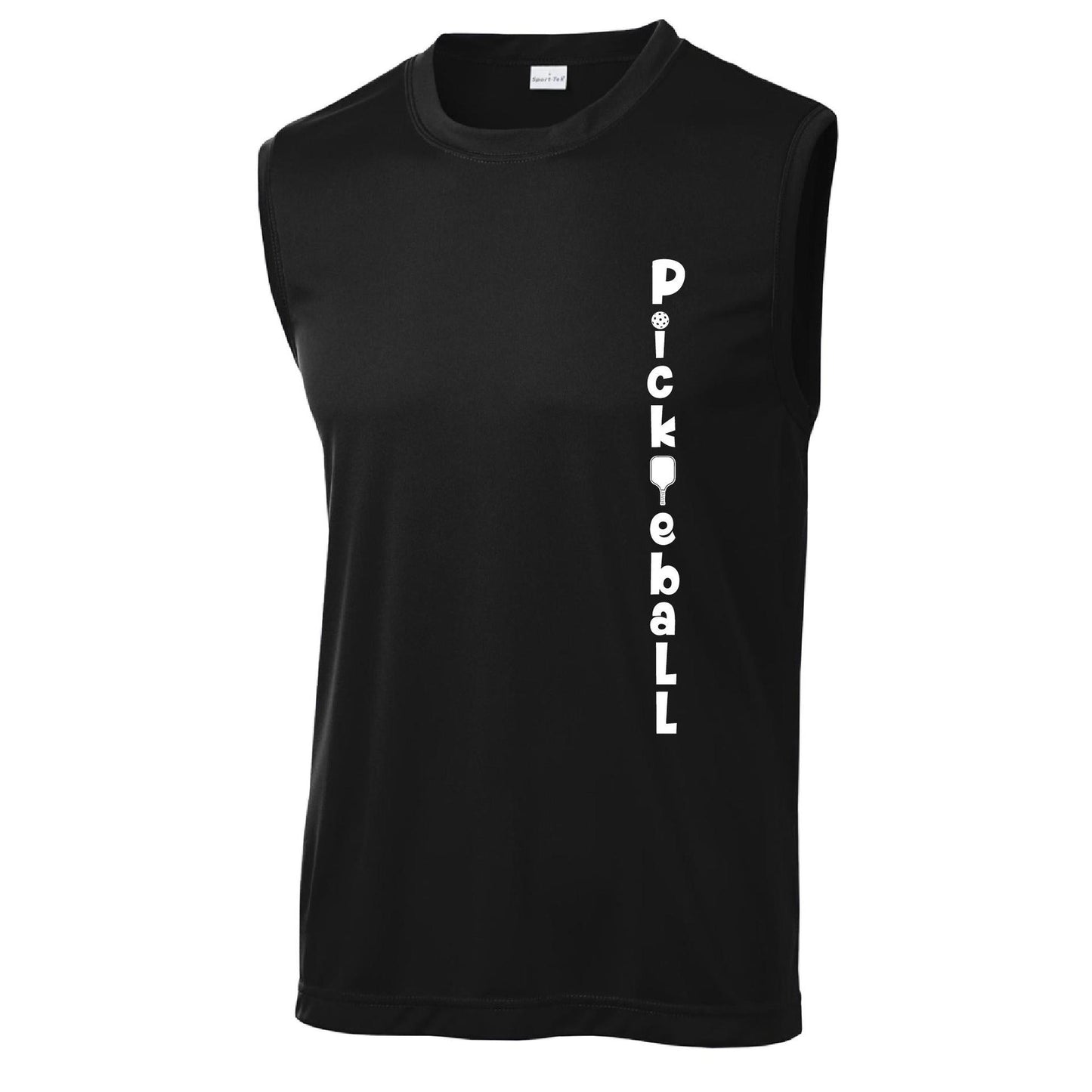 Pickleball Vertical (Customizable) | Men's Sleeveless Athletic Pickleball Performance T-Shirt | 100% Polyester