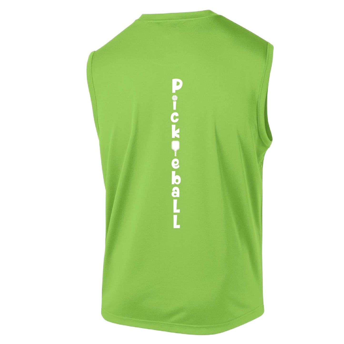 Pickleball Vertical (Customizable) | Men's Sleeveless Athletic Pickleball Performance T-Shirt | 100% Polyester