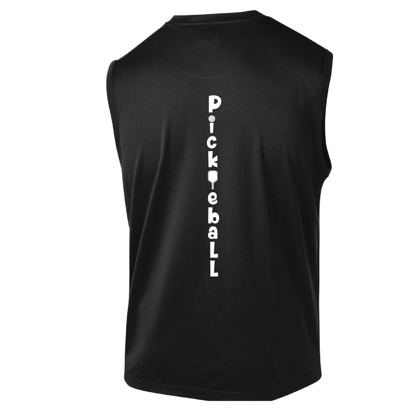 Pickleball Vertical (Customizable) | Men's Sleeveless Athletic Pickleball Performance T-Shirt | 100% Polyester