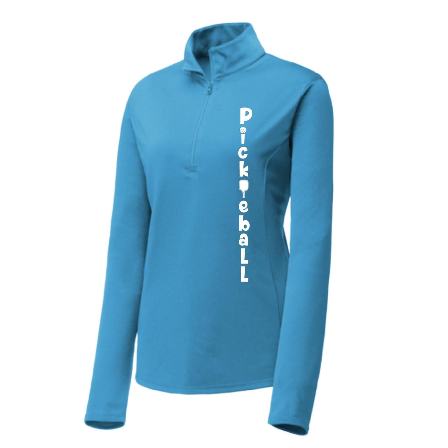 Pickleball Vertical (Customizable) | Women's 1/4 Zip Pullover Athletic Performance Shirt | 100% Polyester