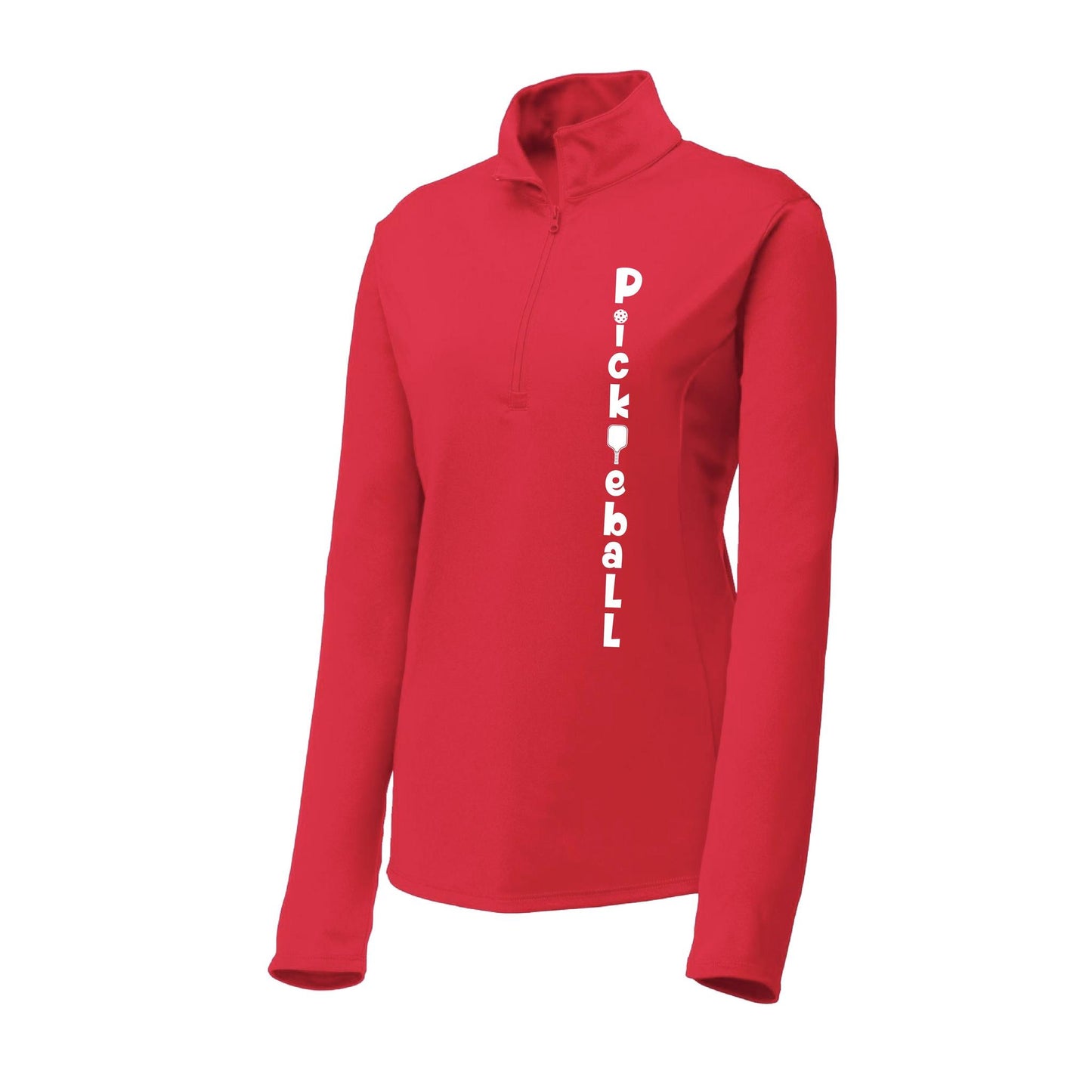 Pickleball Vertical (Customizable) | Women's 1/4 Zip Pullover Athletic Performance Shirt | 100% Polyester