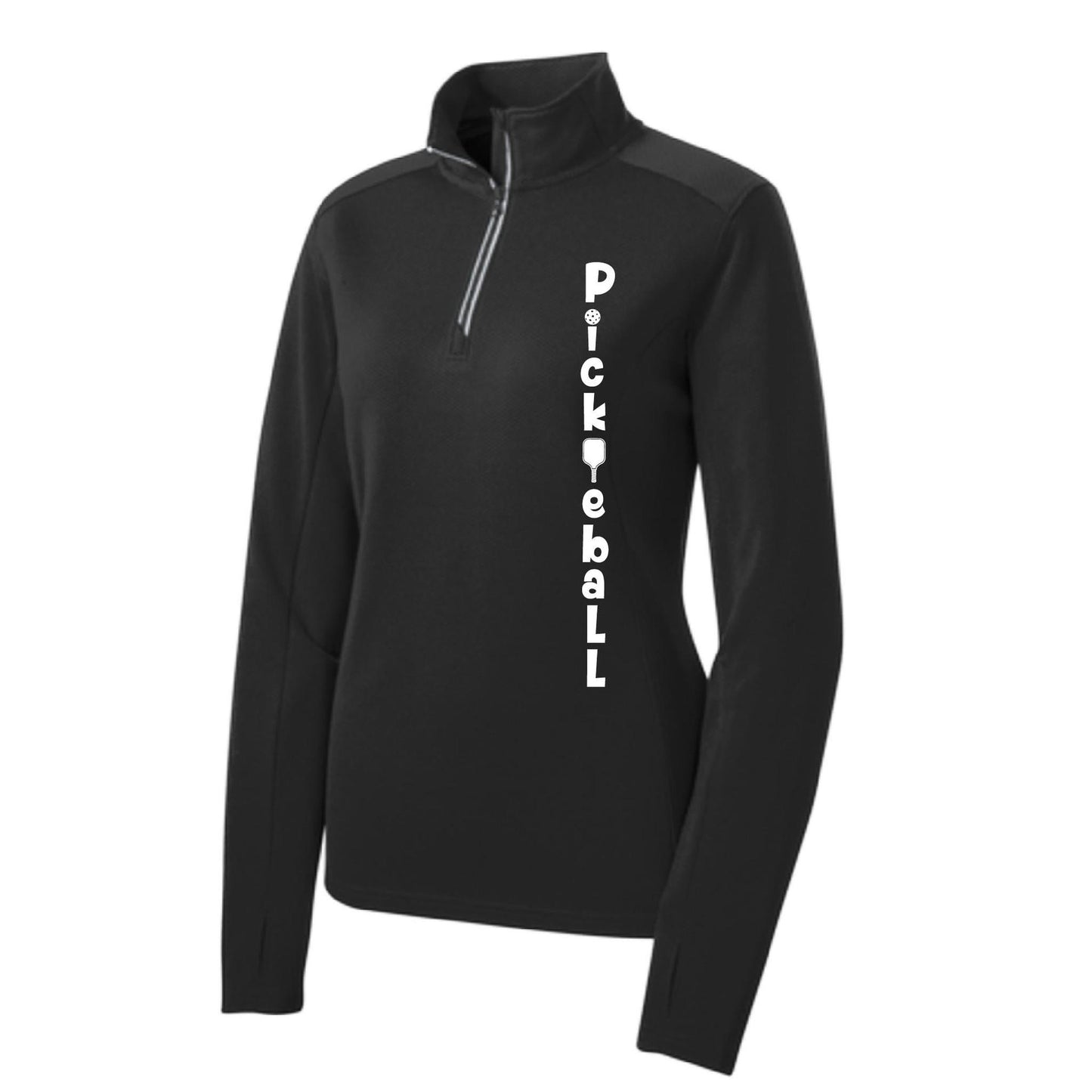 Pickleball Vertical (Customizable) | Women's 1/4 Zip Pullover Athletic Performance Shirt | 100% Polyester