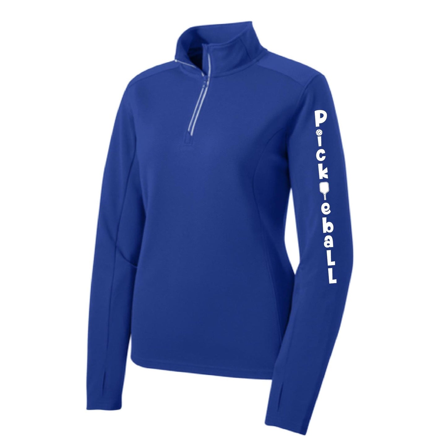 Pickleball Vertical (Customizable) | Women's 1/4 Zip Pullover Athletic Performance Shirt | 100% Polyester