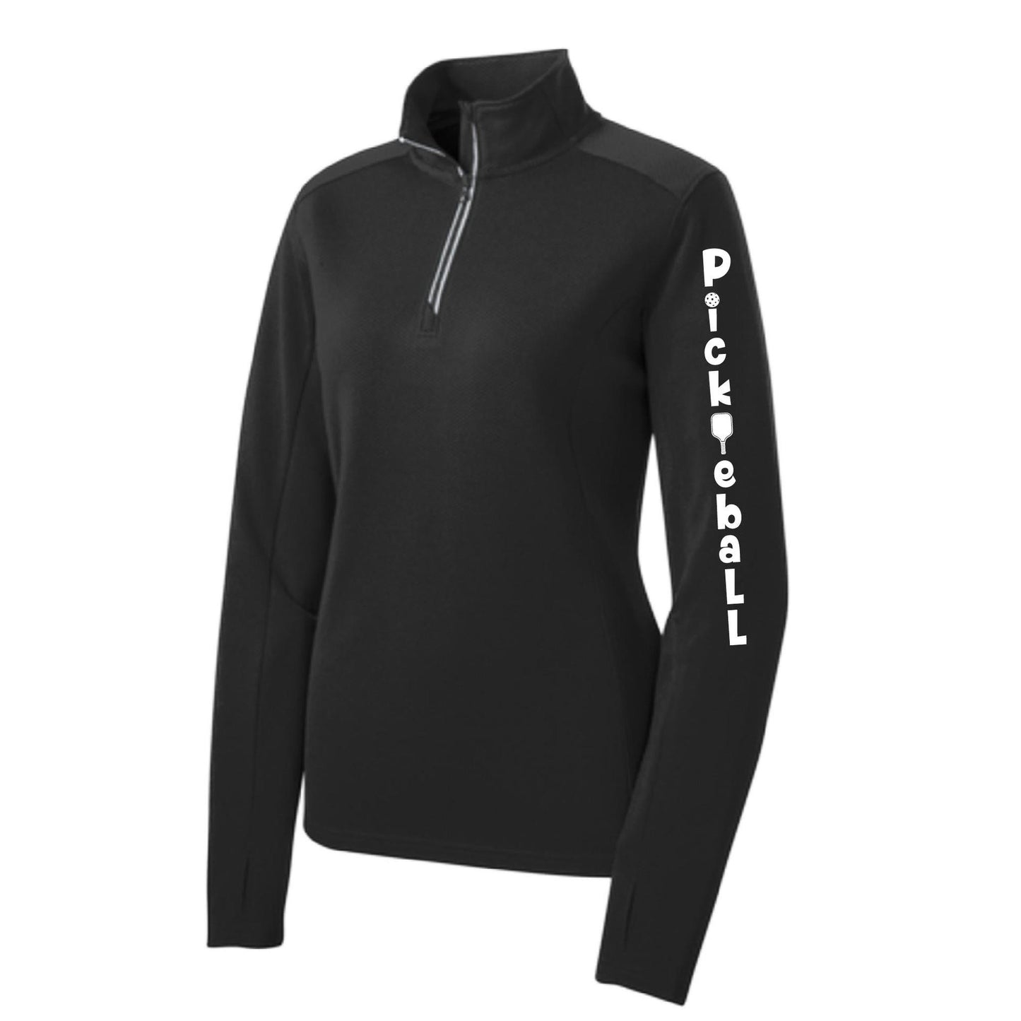 Pickleball Vertical (Customizable) | Women's 1/4 Zip Pullover Athletic Performance Shirt | 100% Polyester
