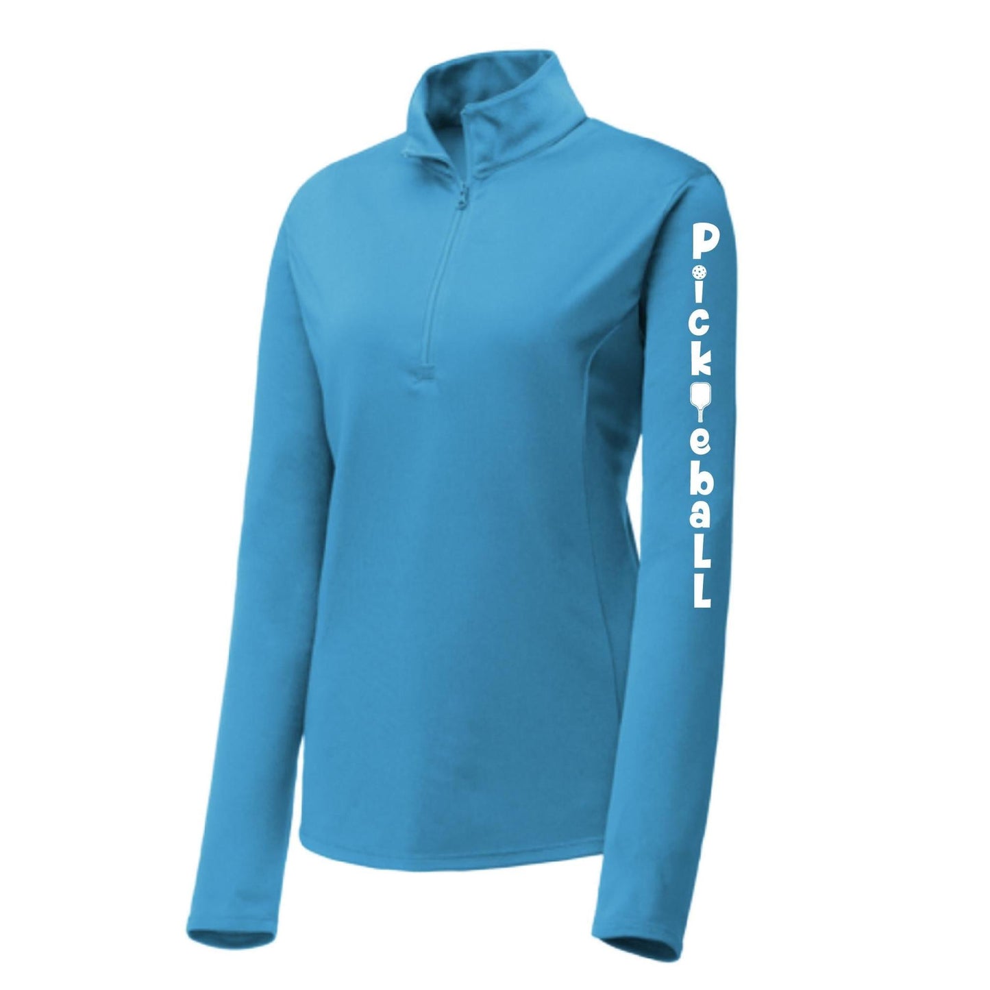 Pickleball Vertical (Customizable) | Women's 1/4 Zip Pullover Athletic Performance Shirt | 100% Polyester