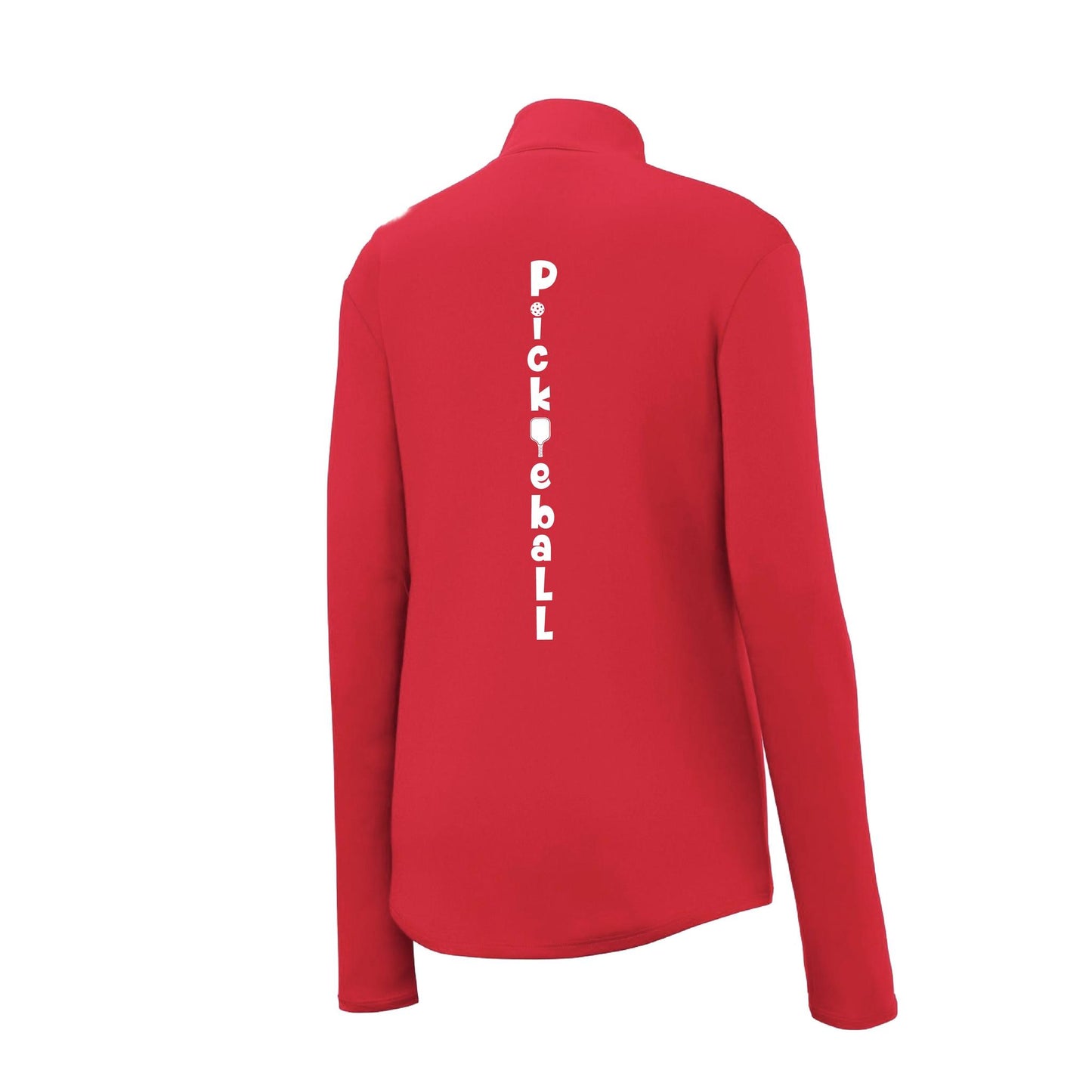 Pickleball Vertical (Customizable) | Women's 1/4 Zip Pullover Athletic Performance Shirt | 100% Polyester