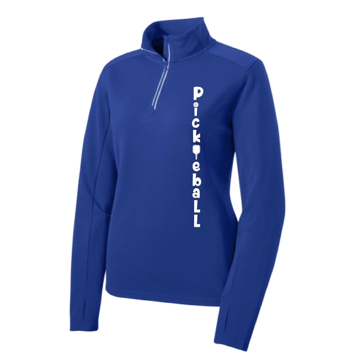 Pickleball Vertical (Customizable) | Women's 1/4 Zip Pullover Athletic Performance Shirt | 100% Polyester