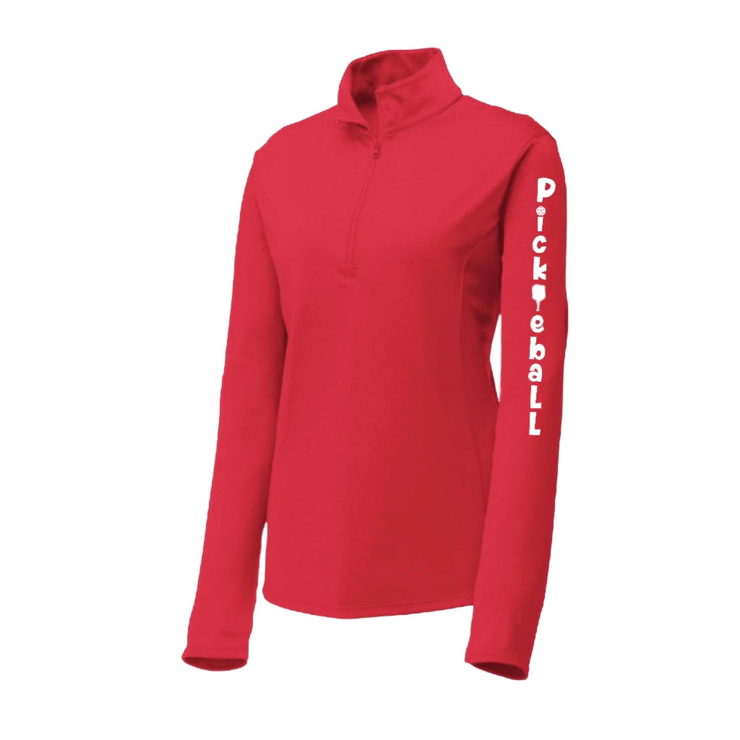 Pickleball Vertical (Customizable) | Women's 1/4 Zip Pullover Athletic Performance Shirt | 100% Polyester
