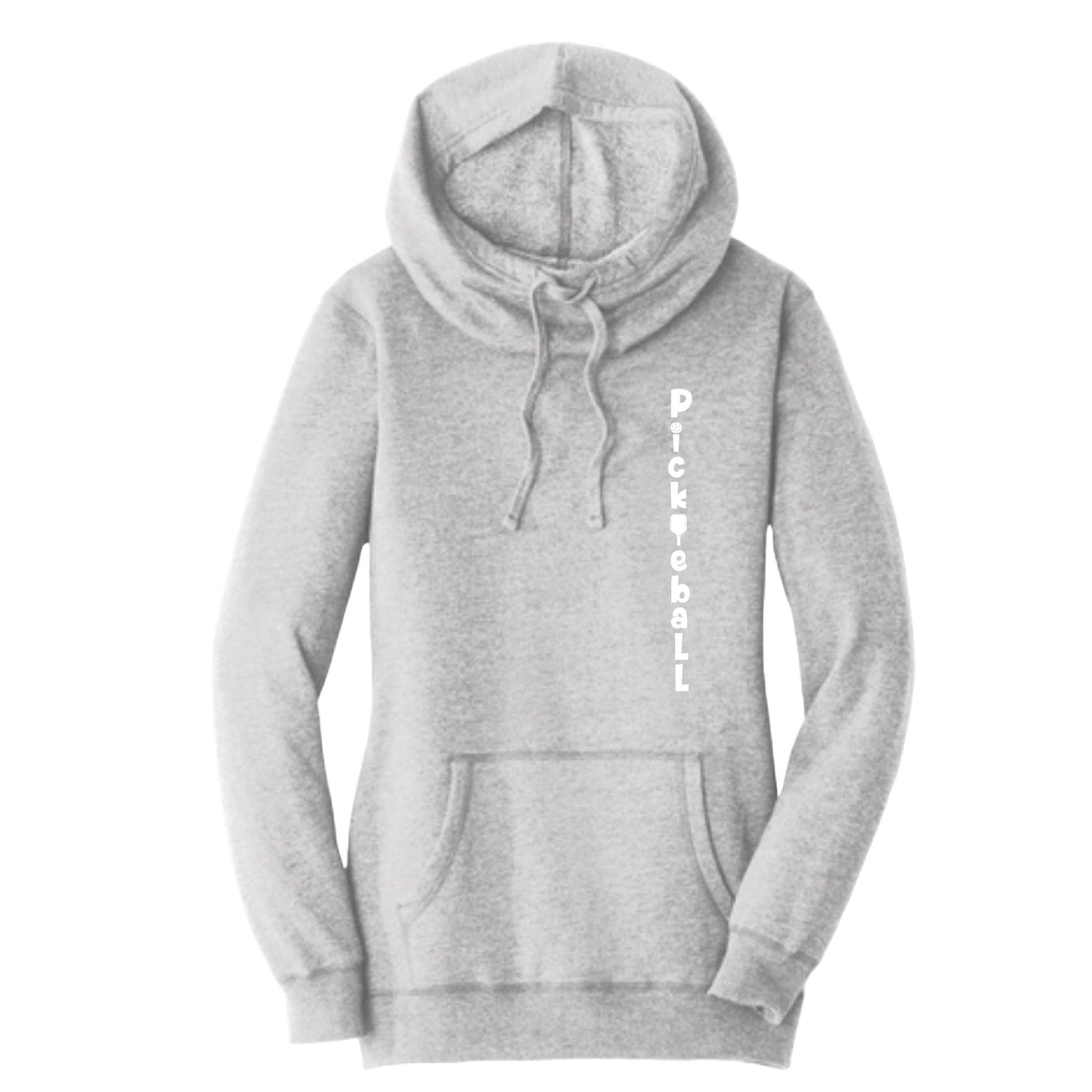 Pickleball Vertical (Customizable) | Women’s Cowl-Neck Hoodie Pickleball Sweatshirt | 55% Cotton 45% Poly Fleece