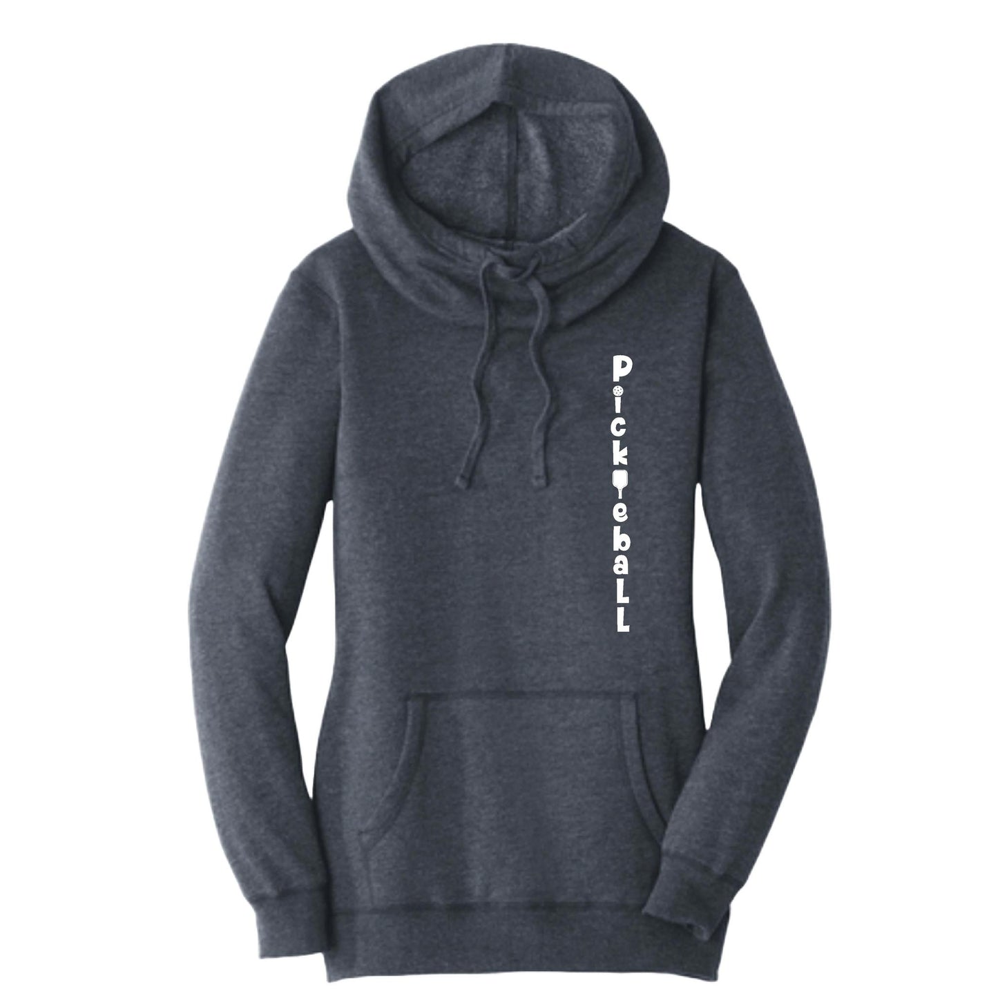 Pickleball Vertical (Customizable) | Women’s Cowl-Neck Hoodie Pickleball Sweatshirt | 55% Cotton 45% Poly Fleece