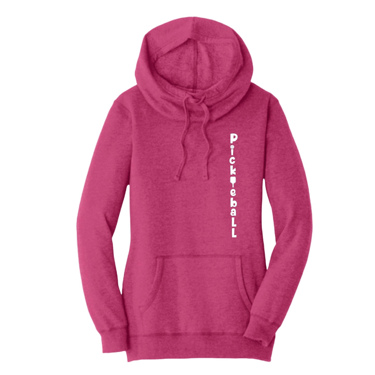 Pickleball Vertical (Customizable) | Women’s Cowl-Neck Hoodie Pickleball Sweatshirt | 55% Cotton 45% Poly Fleece