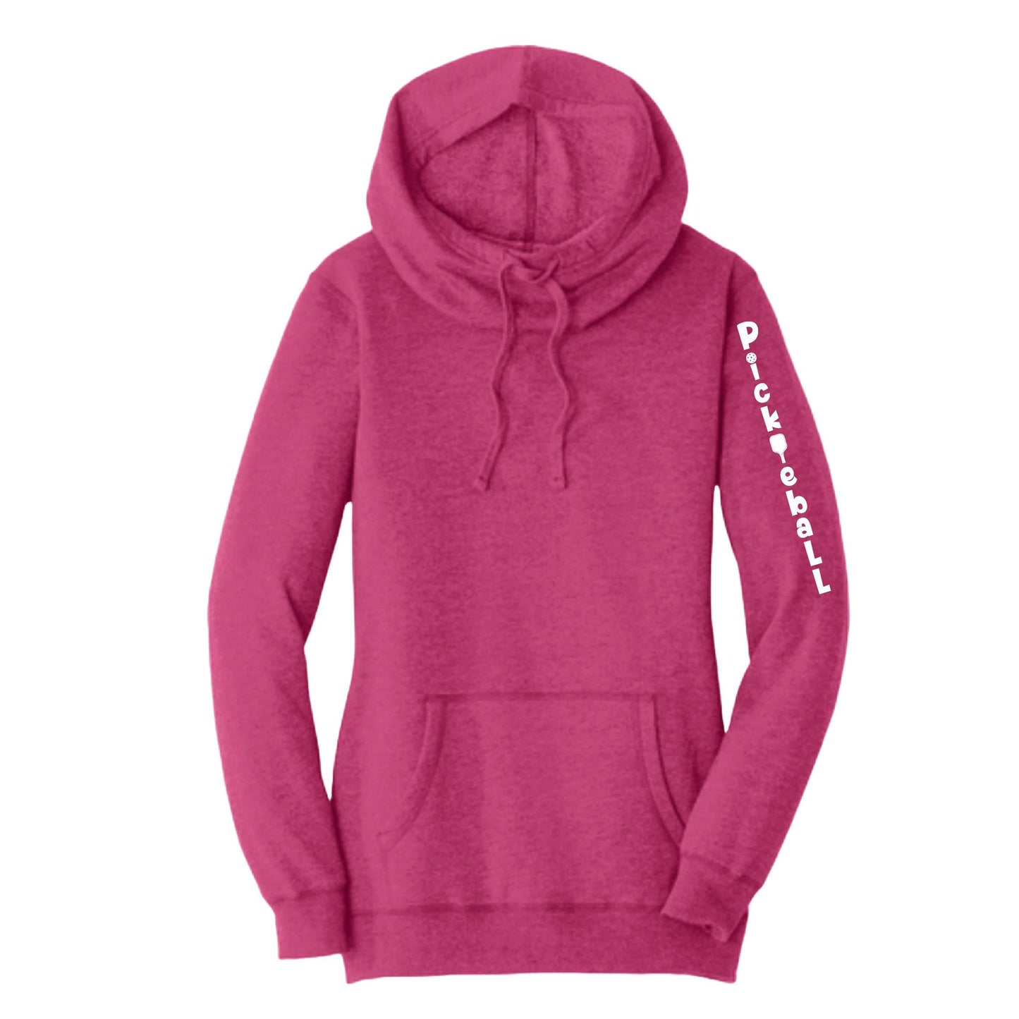 Pickleball Vertical (Customizable) | Women’s Cowl-Neck Hoodie Pickleball Sweatshirt | 55% Cotton 45% Poly Fleece