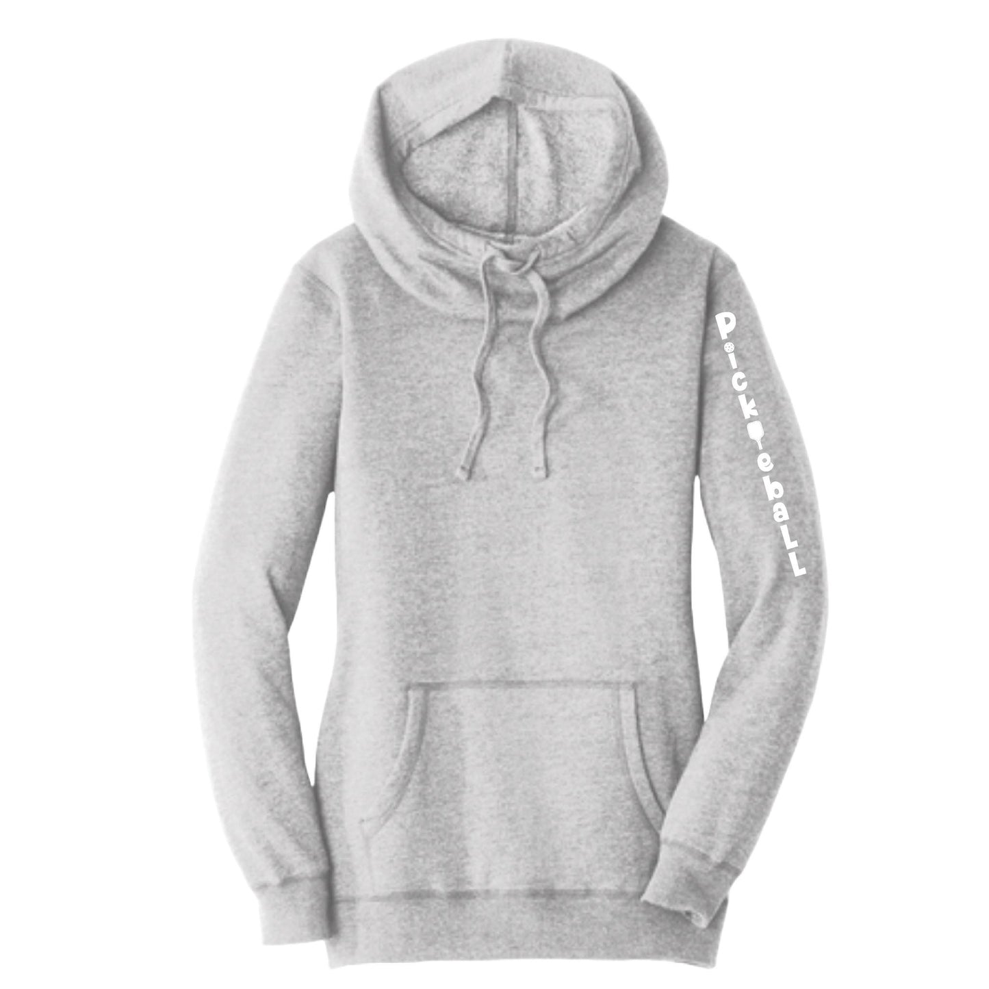 Pickleball Vertical (Customizable) | Women’s Cowl-Neck Hoodie Pickleball Sweatshirt | 55% Cotton 45% Poly Fleece
