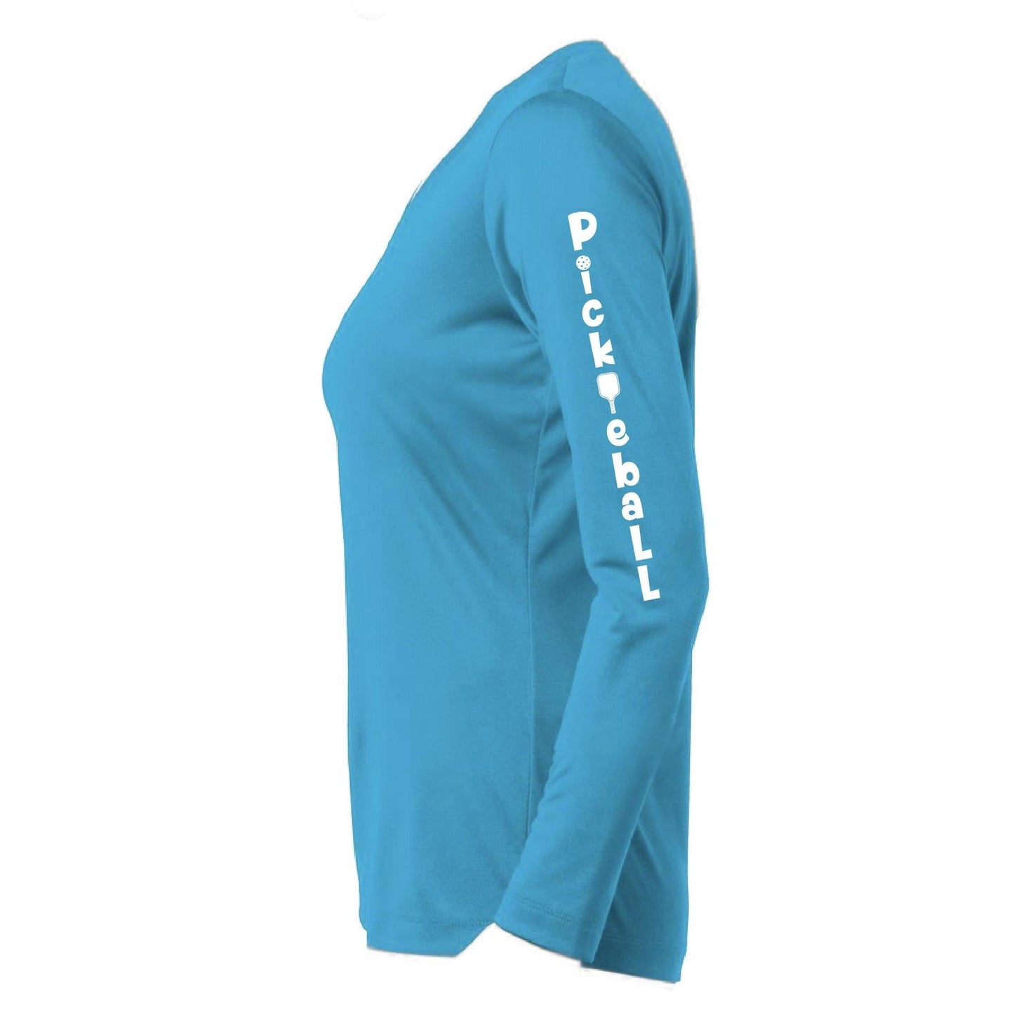 Pickleball Vertical (Customizable) | Women’s Long Sleeve V-Neck Pickleball Performance T-Shirt | 100% Polyester