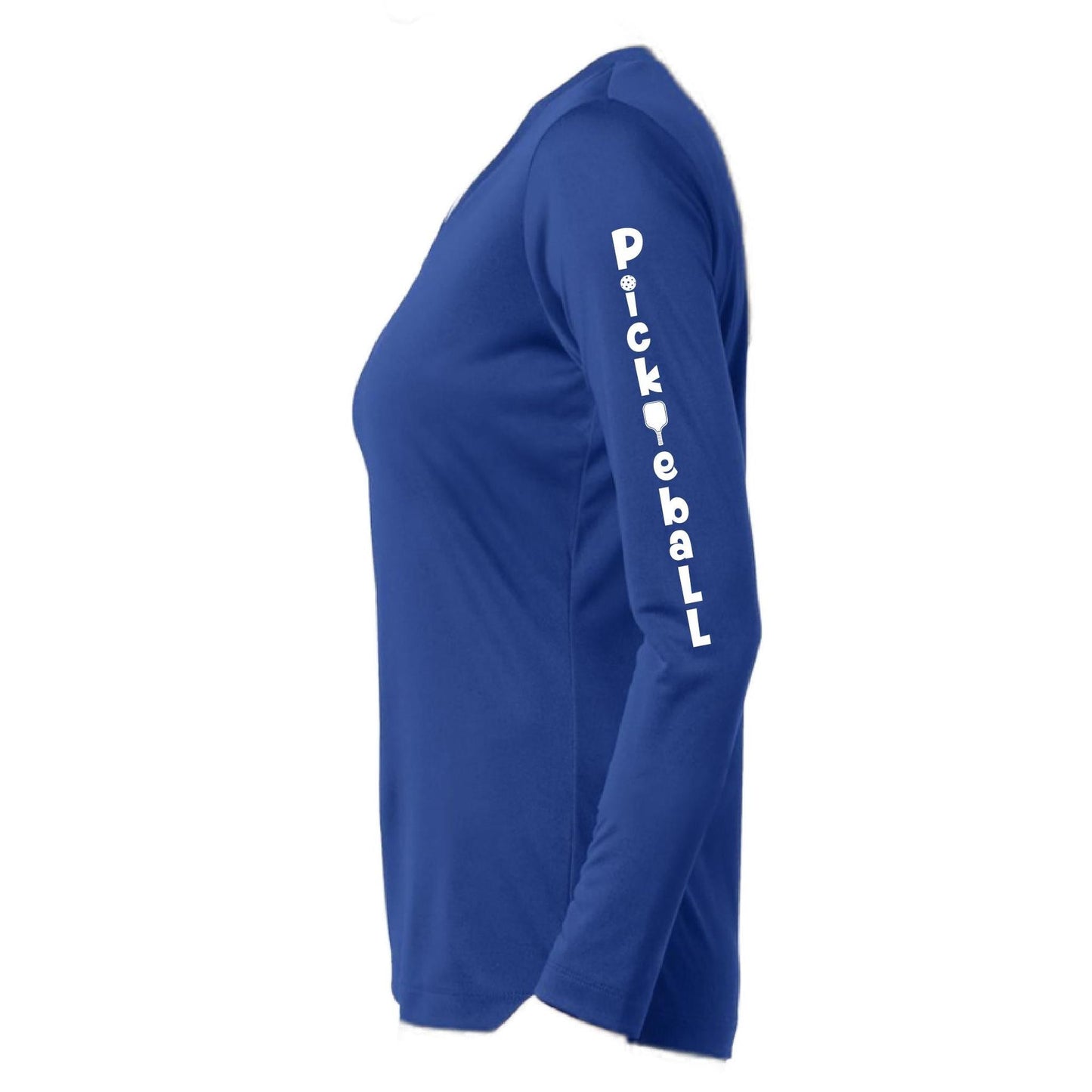 Pickleball Vertical (Customizable) | Women’s Long Sleeve V-Neck Pickleball Performance T-Shirt | 100% Polyester