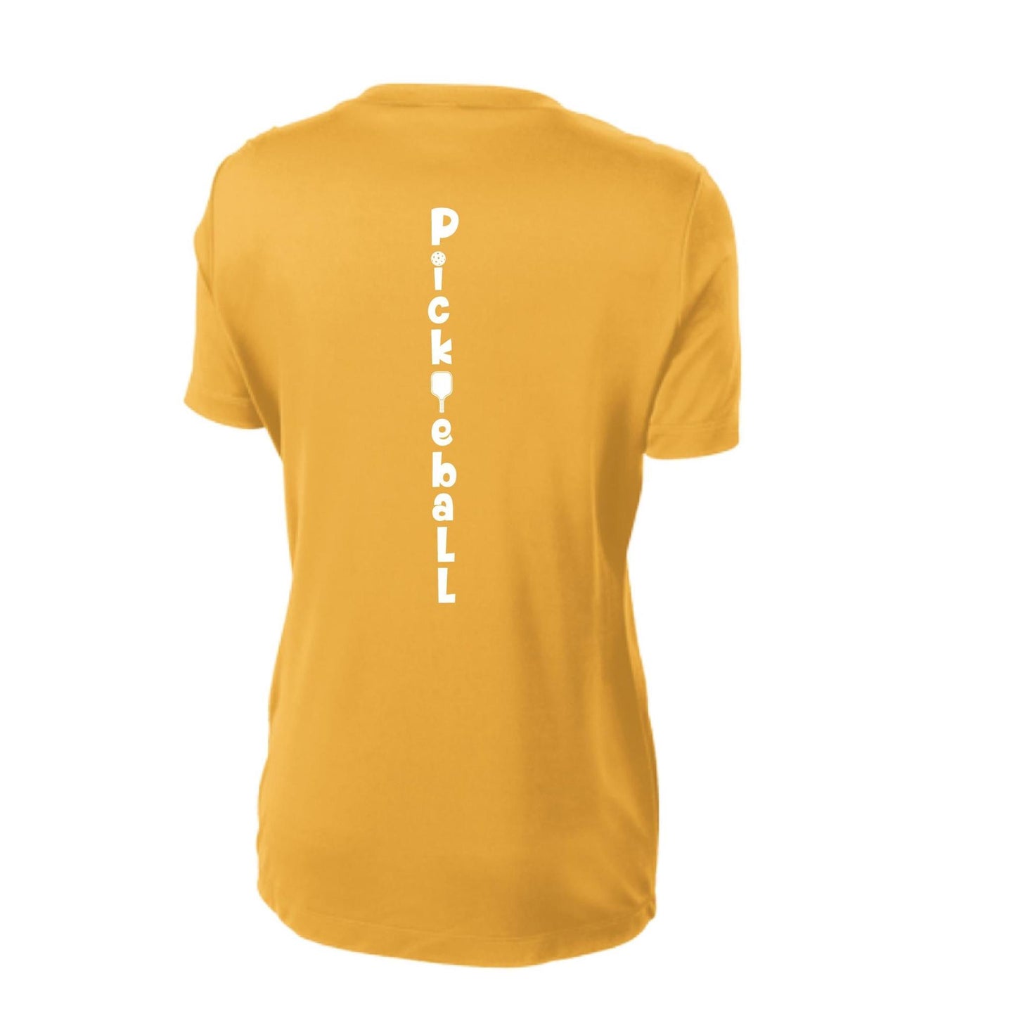Pickleball Vertical (Customizable) | Women’s Short Sleeve Crewneck Pickleball Performance T-Shirts | 100% Polyester