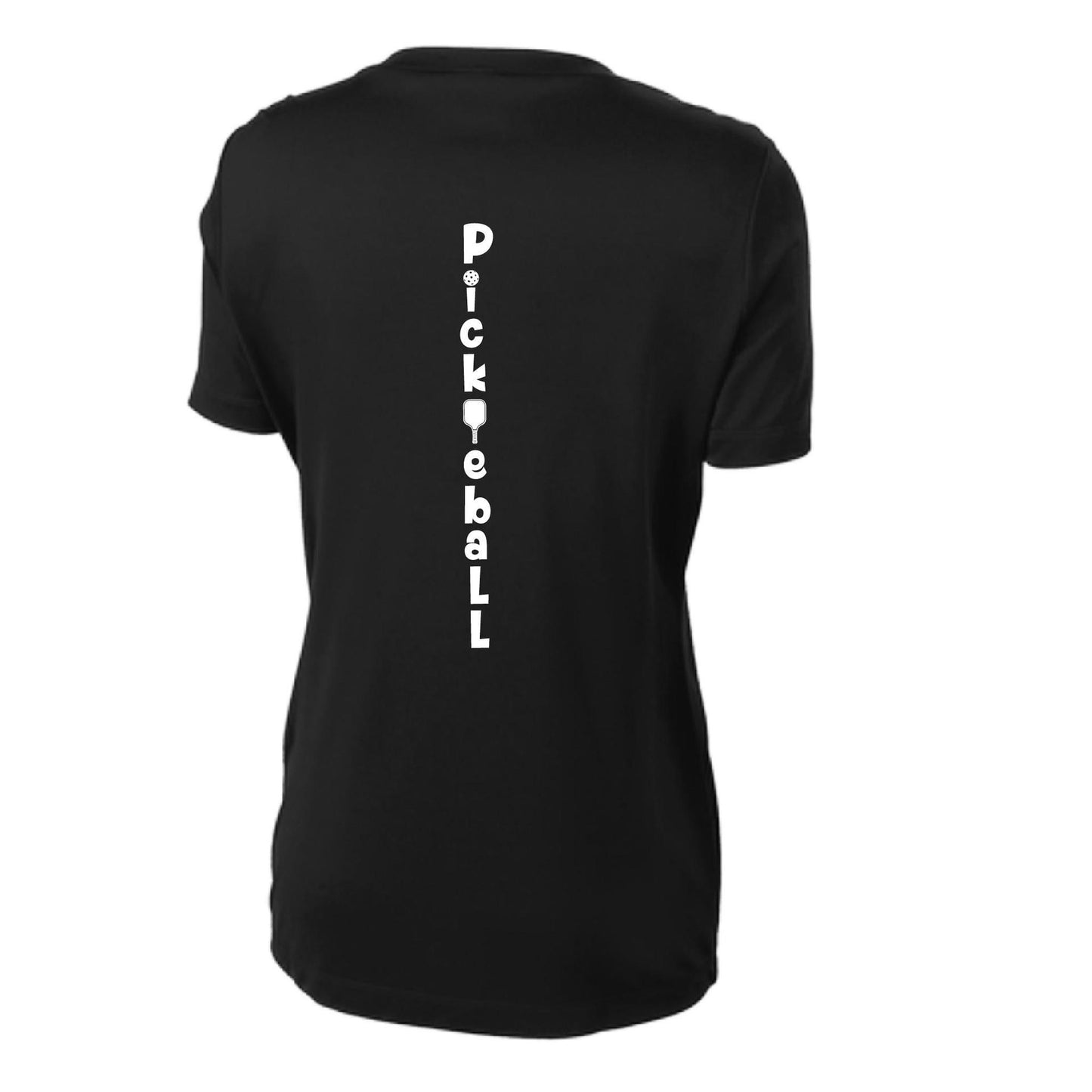 Pickleball Vertical (Customizable) | Women’s Short Sleeve Crewneck Pickleball Performance T-Shirts | 100% Polyester