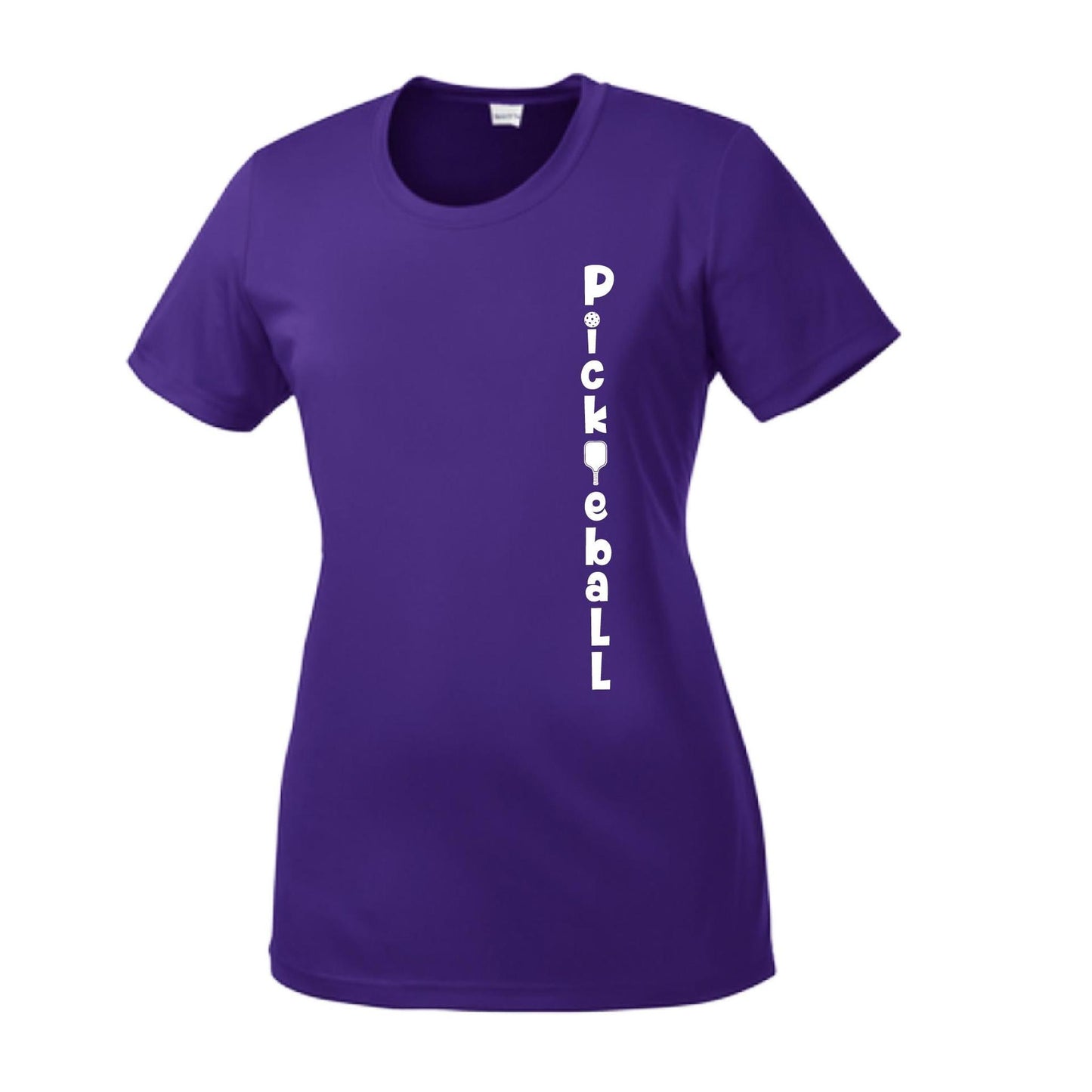 Pickleball Vertical (Customizable) | Women’s Short Sleeve Crewneck Pickleball Performance T-Shirts | 100% Polyester
