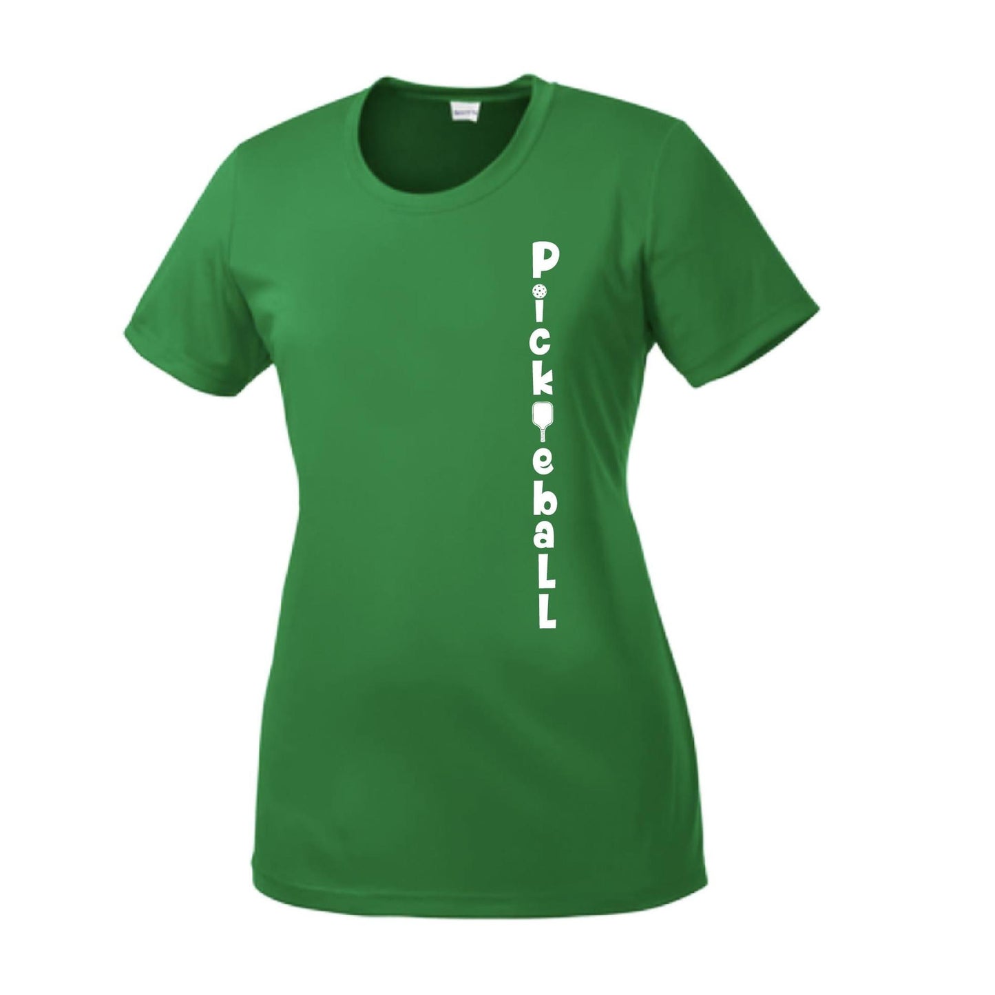 Pickleball Vertical (Customizable) | Women’s Short Sleeve Crewneck Pickleball Performance T-Shirts | 100% Polyester