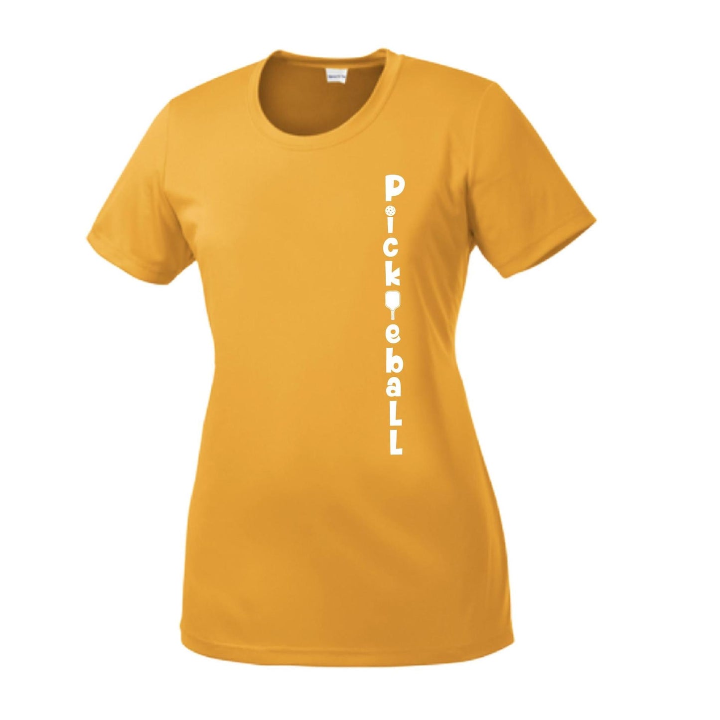 Pickleball Vertical (Customizable) | Women’s Short Sleeve Crewneck Pickleball Performance T-Shirts | 100% Polyester