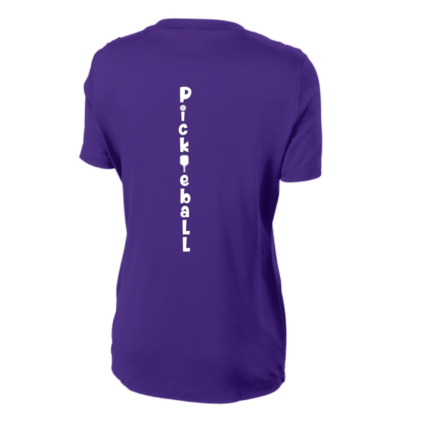 Pickleball Vertical (Customizable) | Women’s Short Sleeve Crewneck Pickleball Performance T-Shirts | 100% Polyester