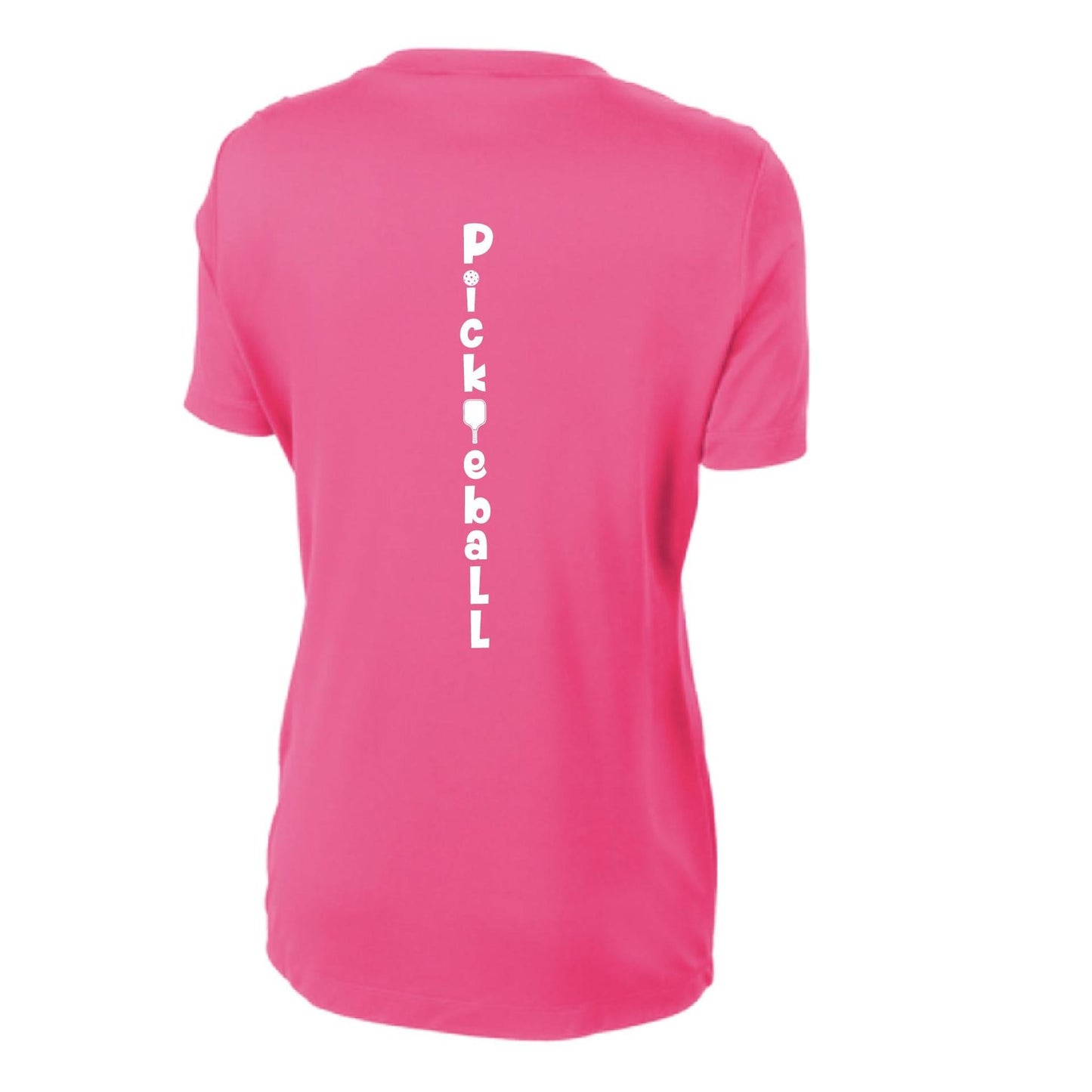 Pickleball Vertical (Customizable) | Women’s Short Sleeve Crewneck Pickleball Performance T-Shirts | 100% Polyester