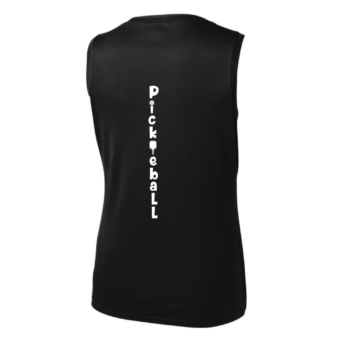 Pickleball Vertical (Customizable) | Women’s Sleeveless Performance T-Shirt | 100% Polyester